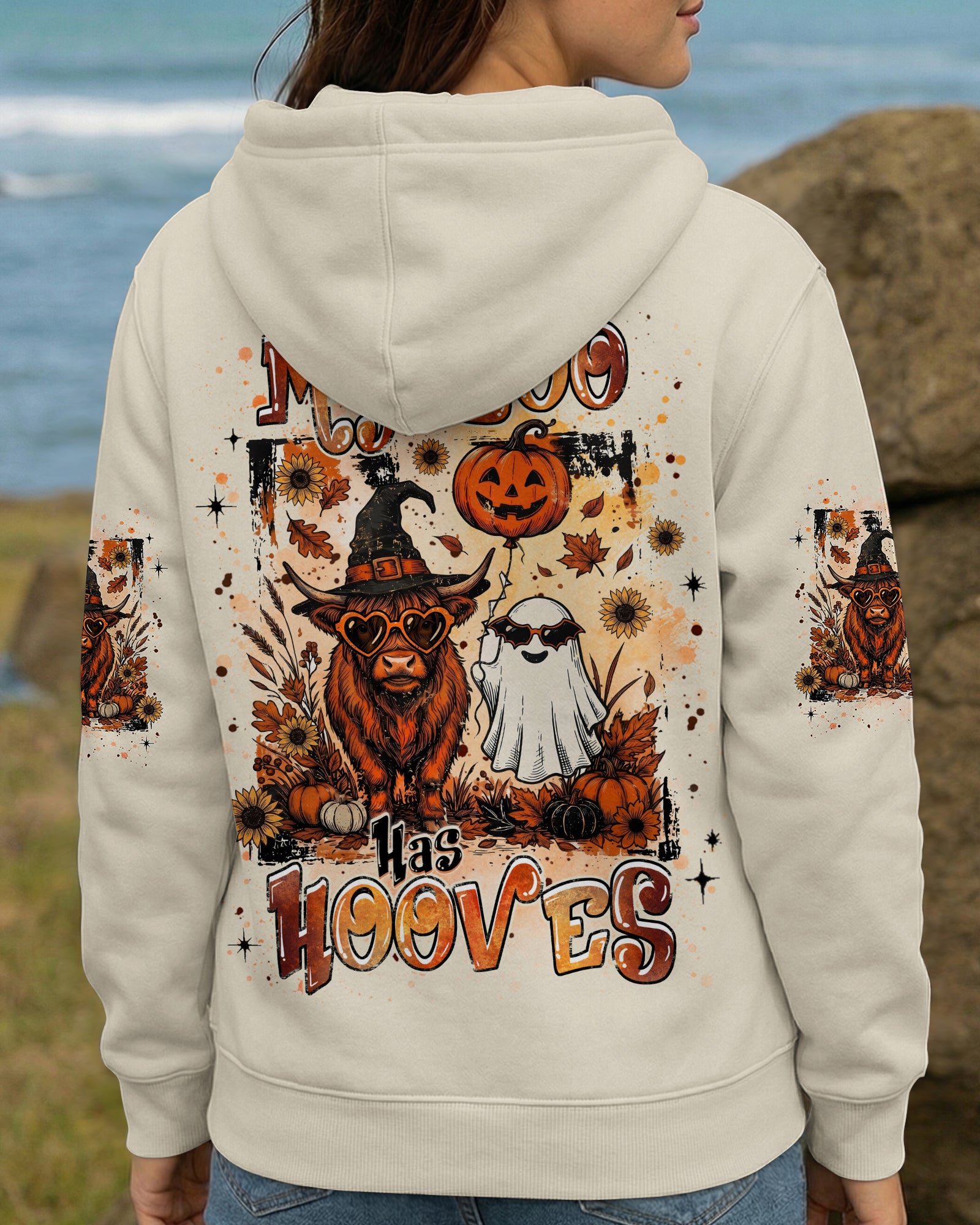 MY BOO HAS HOOVES HIGHLAND COW HALLOWEEN ALL OVER PRINT - TLHG2207262