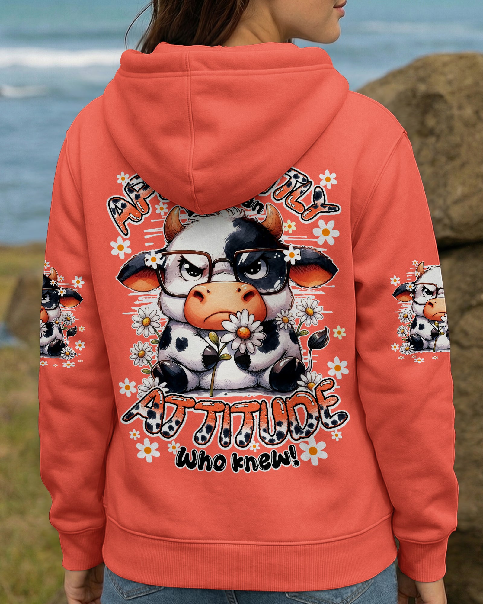 APPARENTLY I HAVE AN ATTITUDE WHO KNEW COW ALL OVER PRINT - TY0206261
