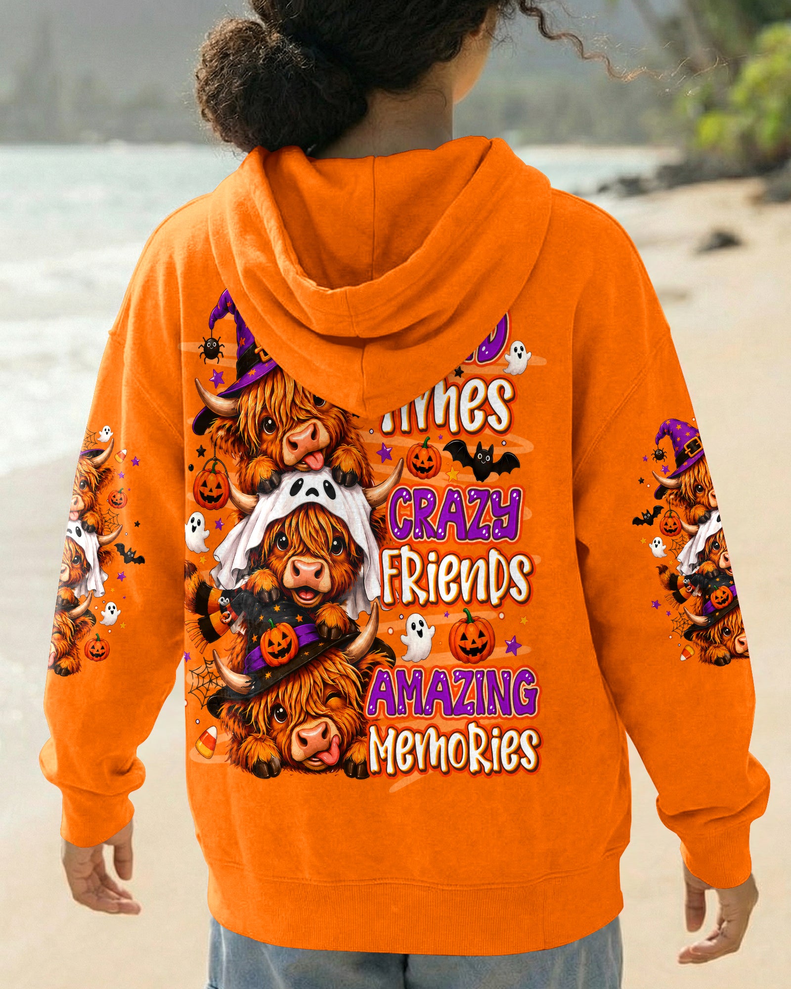 GOOD TIMES CRAZY FRIEND HIGHLAND COW HALLOWEEN ALL OVER PRINT - TLNO2307263