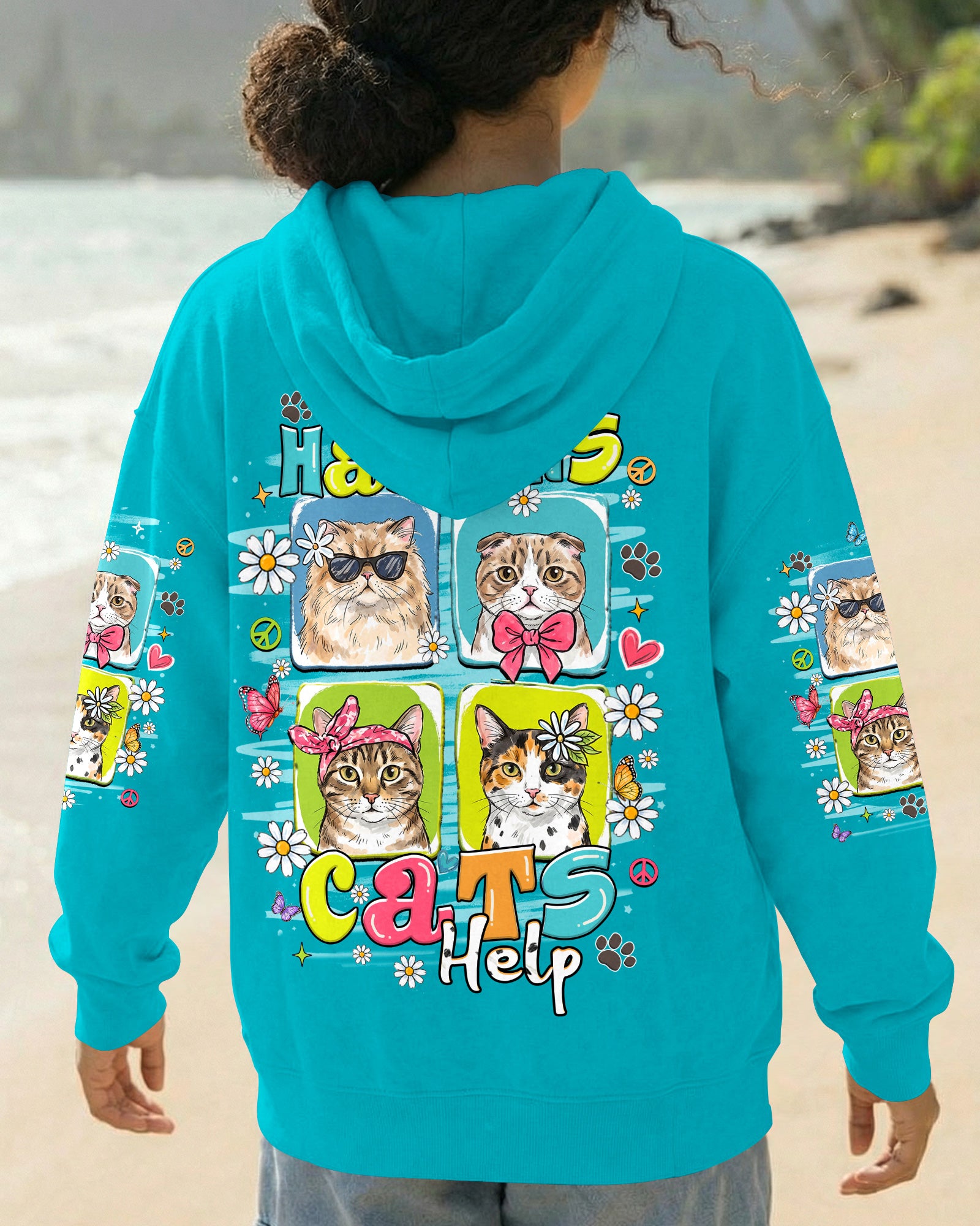 LIFE HAPPENS CATS HELP ALL OVER PRINT - TLHN2907264