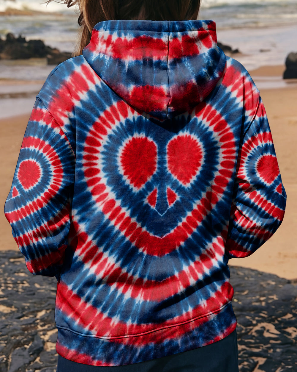 RED WHITE AND BLUE HEART PEACE ALL OVER PRINT - TYPQ1803262