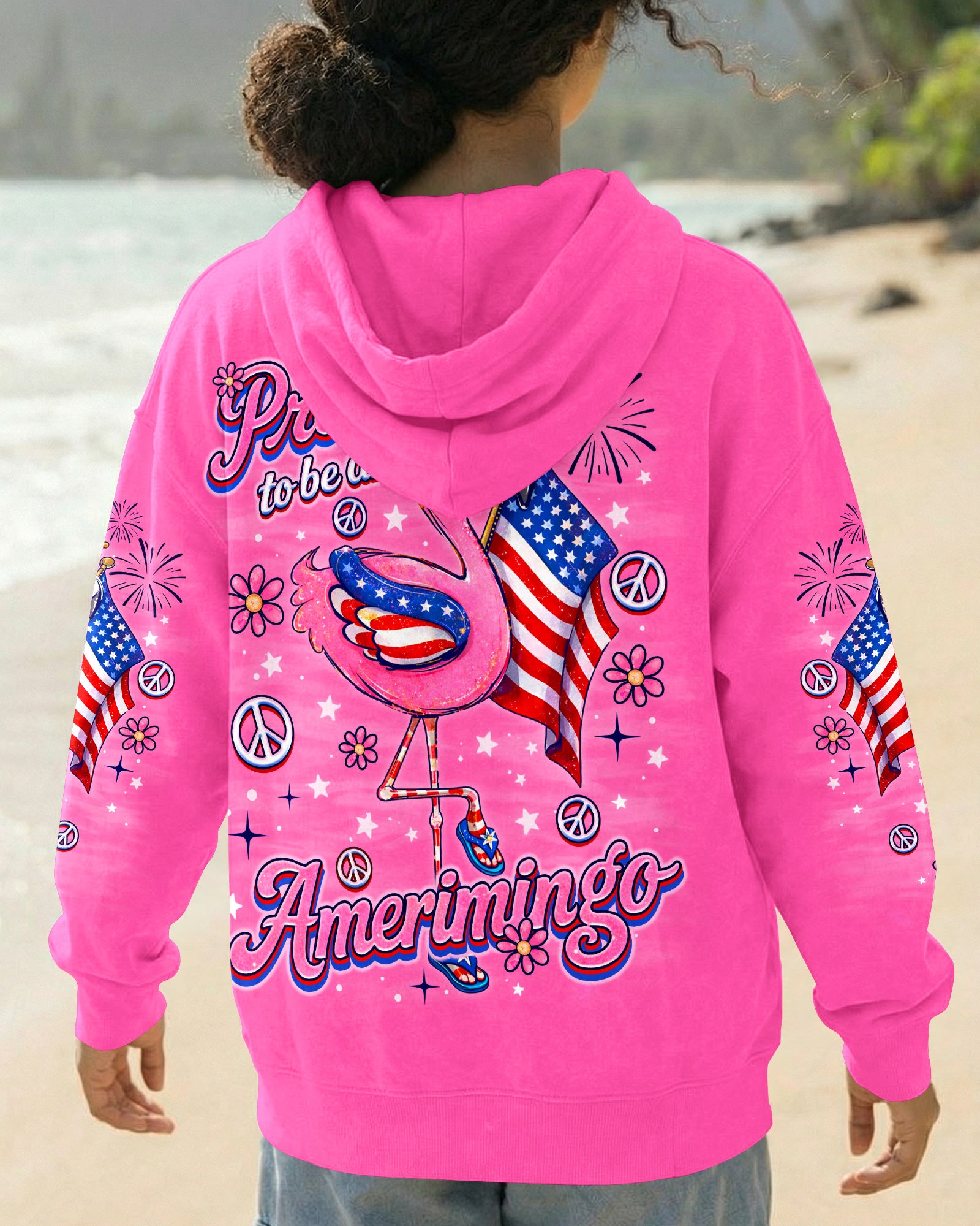 PROUD TO BE AN AMERIMINGO FLAMINGO ALL OVER PRINT  - TLNO2403262