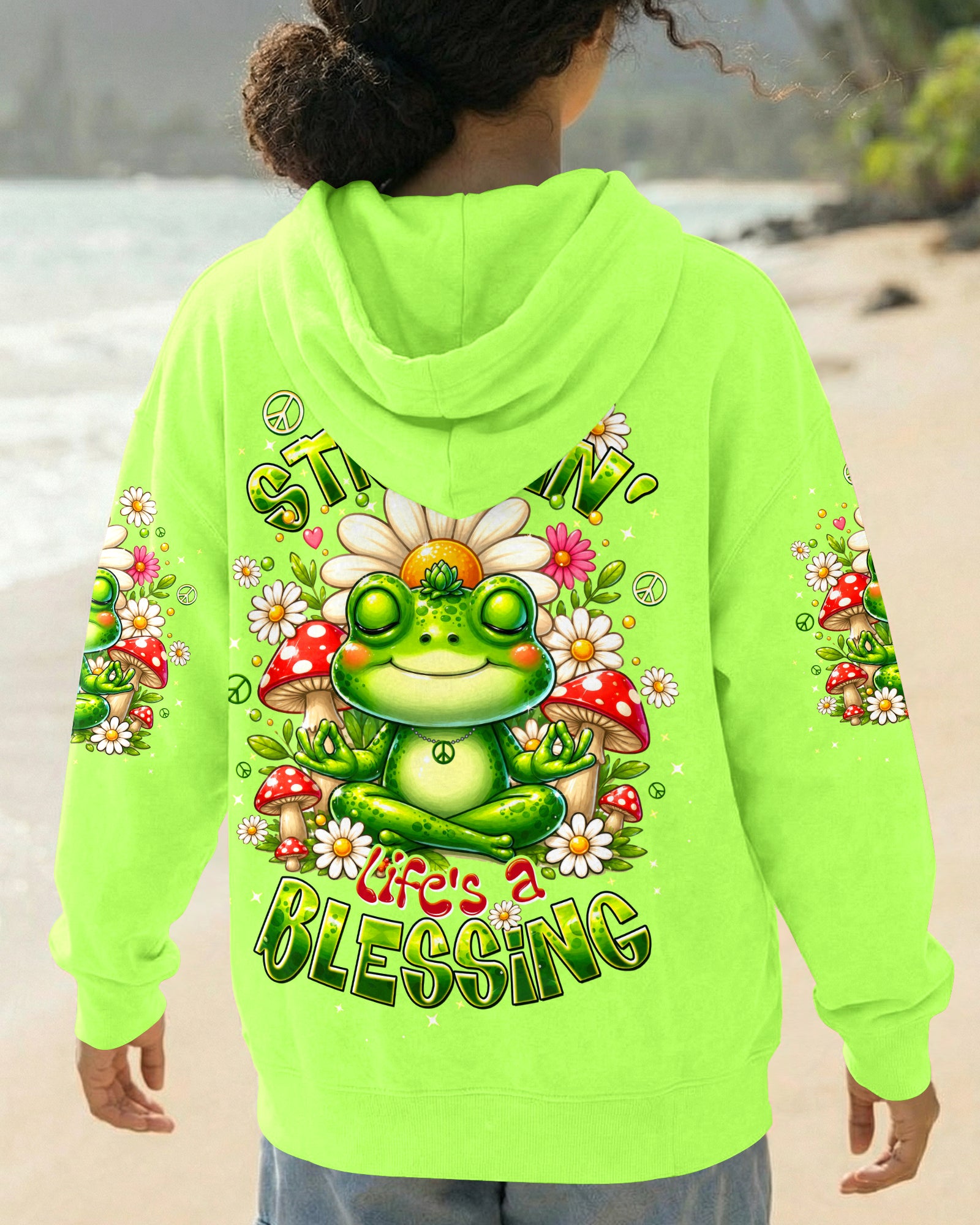 DON'T BE STRESSIN' FROG ALL OVER PRINT - TLTW1307263