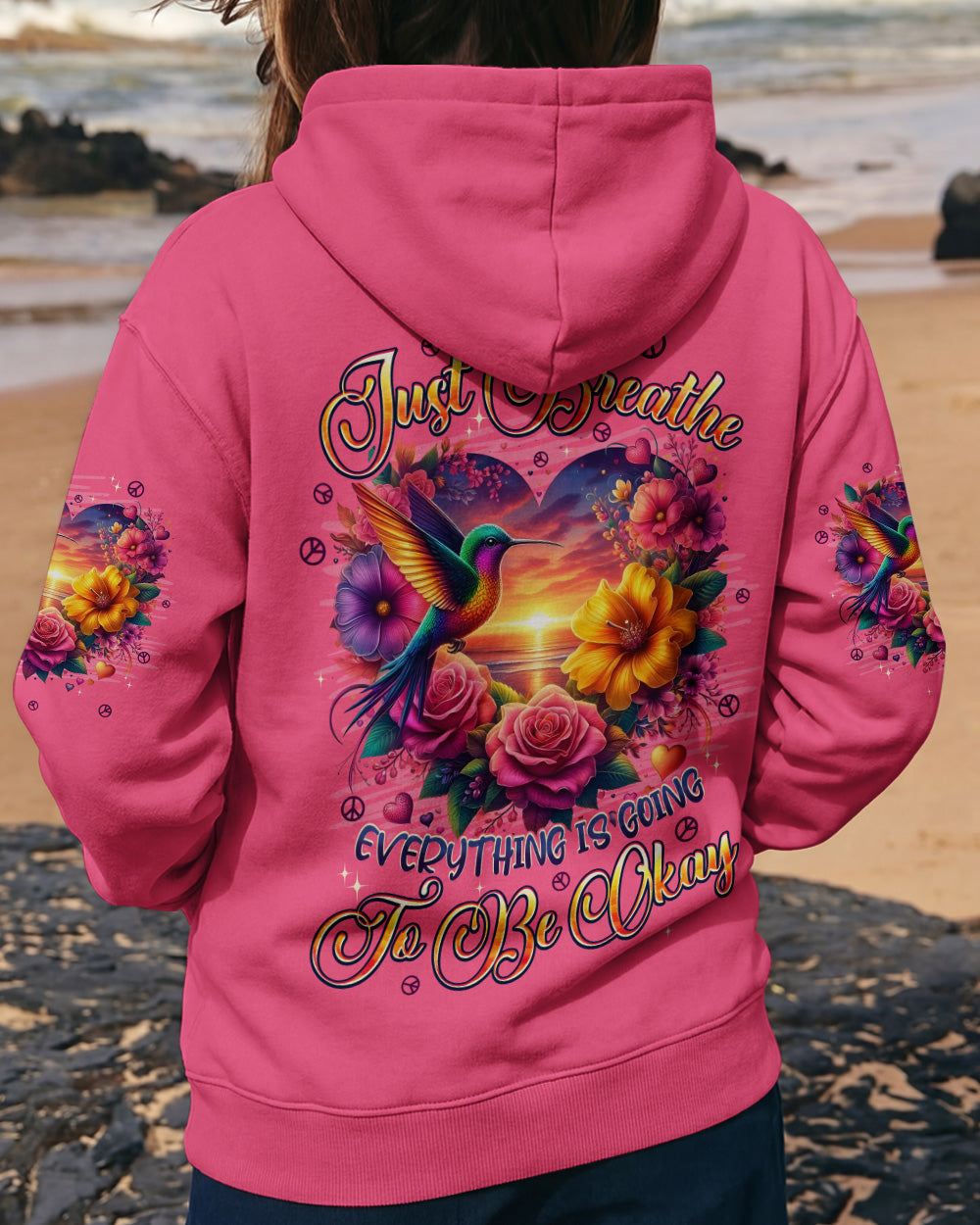 JUST BREATHE HUMMINGBIRD ALL OVER PRINT - TYPQ0602262