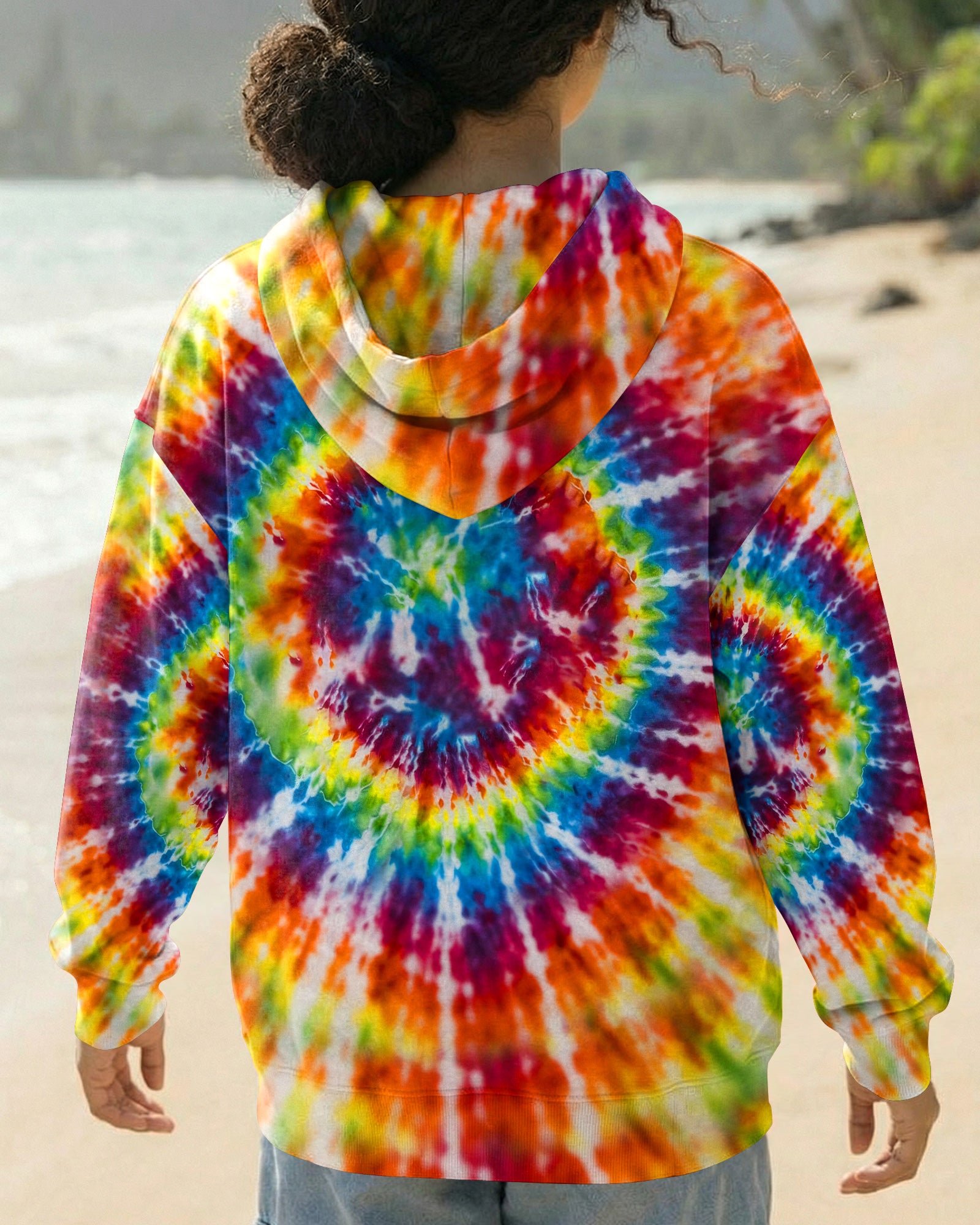 PEACE LOVE PAW PRINT COLORFUL SWIRL ALL OVER PRINT  - TLHG3103262