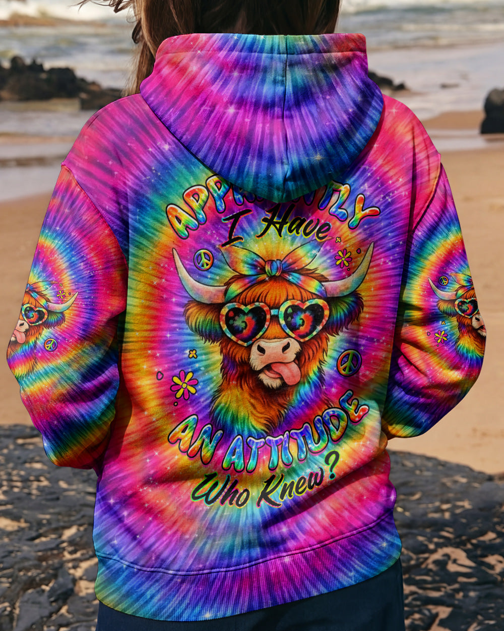 APPARENTLY I HAVE AN ATTITUDE WHO KNEW COW ALL OVER PRINT - YHHG2502262
