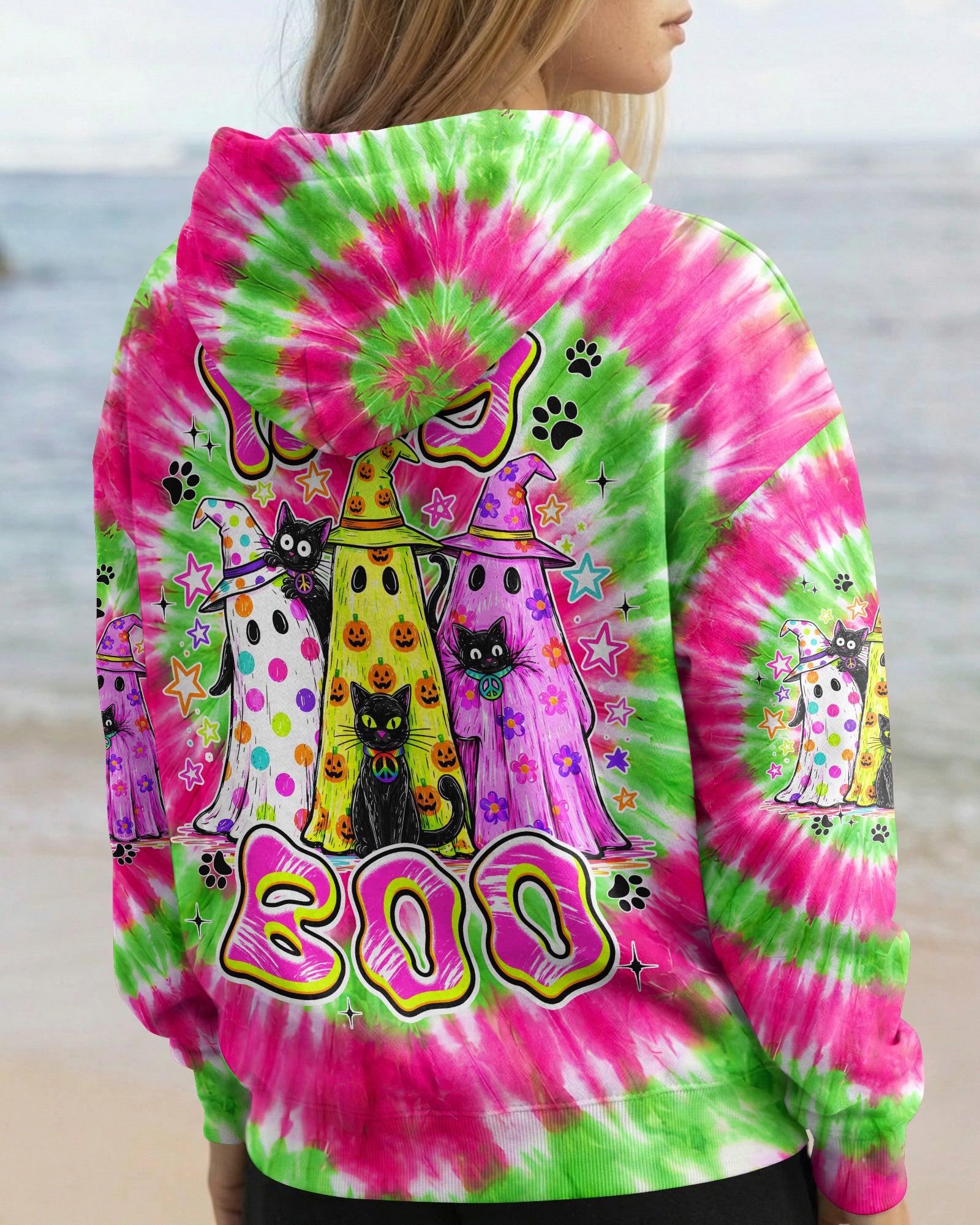 HEY BOO CATS HALLOWEEN ALL OVER PRINT - TYPQ2707261