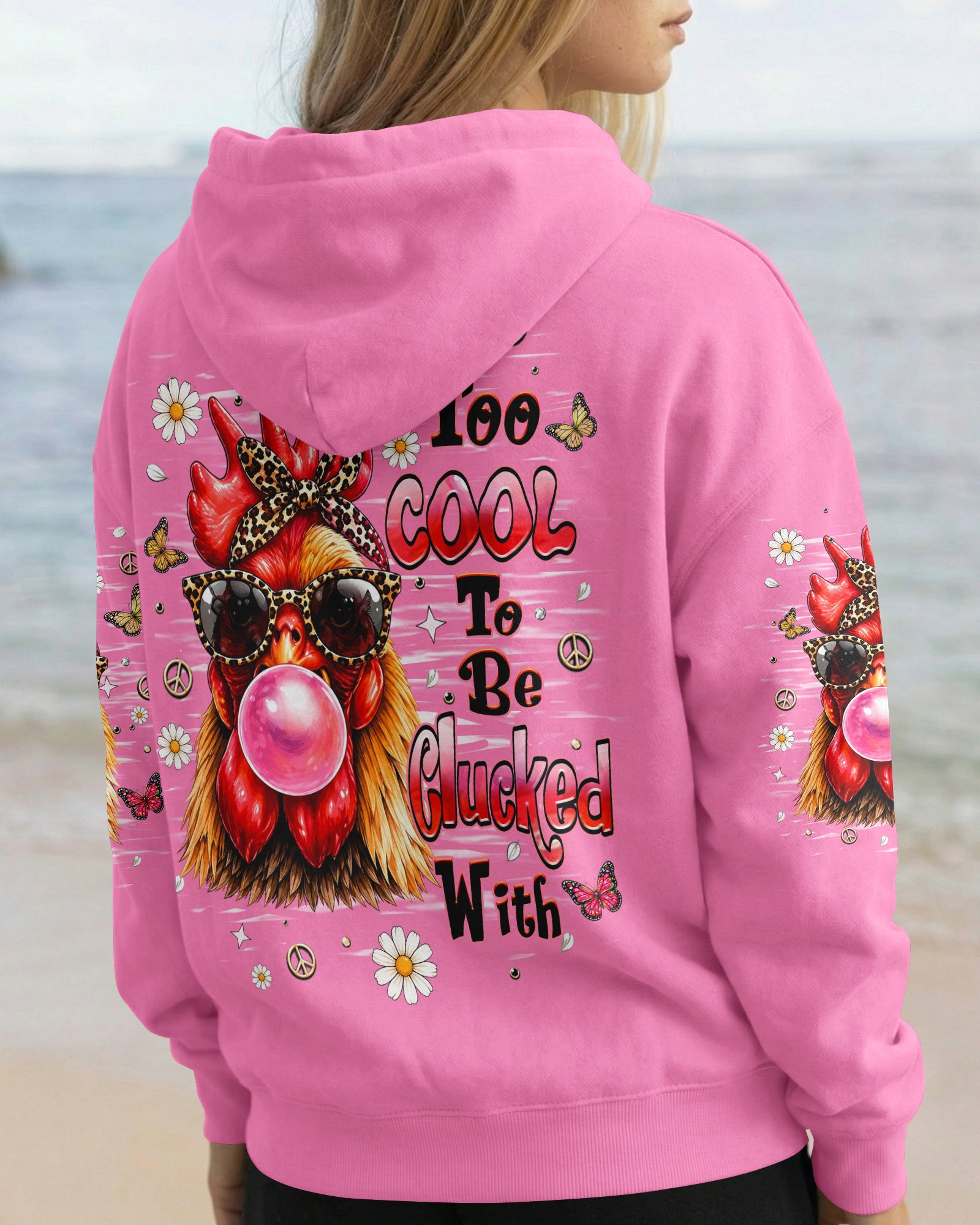 TOO COOL TO BE CLUCKED WITH CHICKEN ALL OVER PRINT  - TLHN1006261
