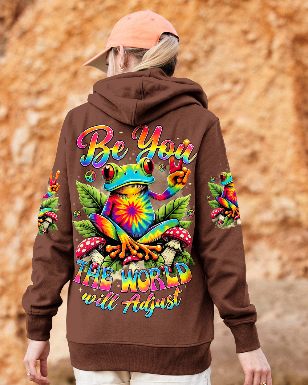 BE YOU THE WORLD WILL ADJUST FROG ALL OVER PRINT - TYTD0402261