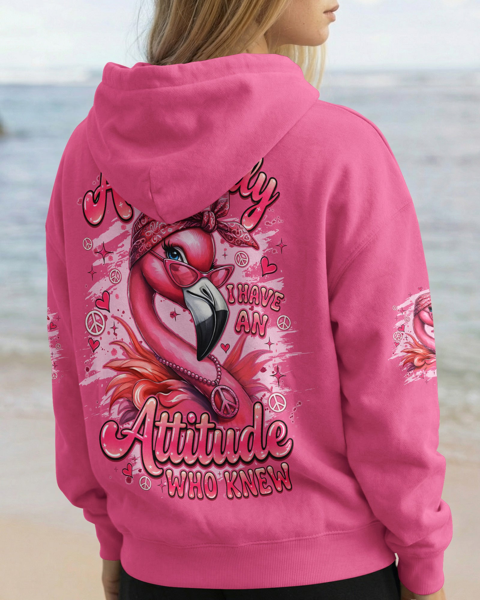 APPARENTLY I HAVE AN ATTITUDE WHO KNEW FLAMINGO ALL OVER PRINT - TYQY1804261