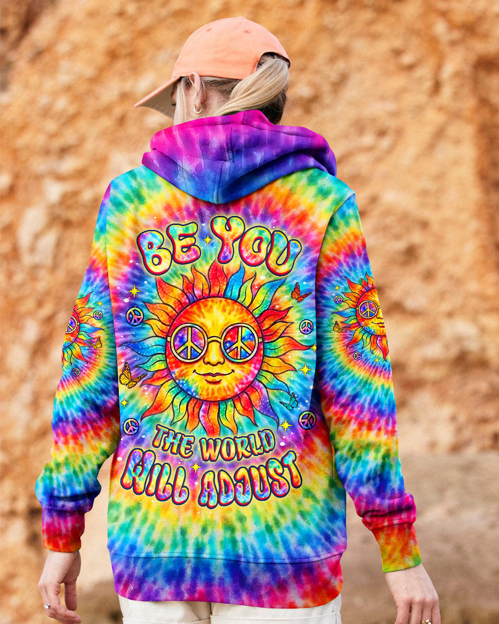 BE YOU THE WORLD WILL ADJUST HIPPIE SUN ALL OVER PRINT - YHLT2502261