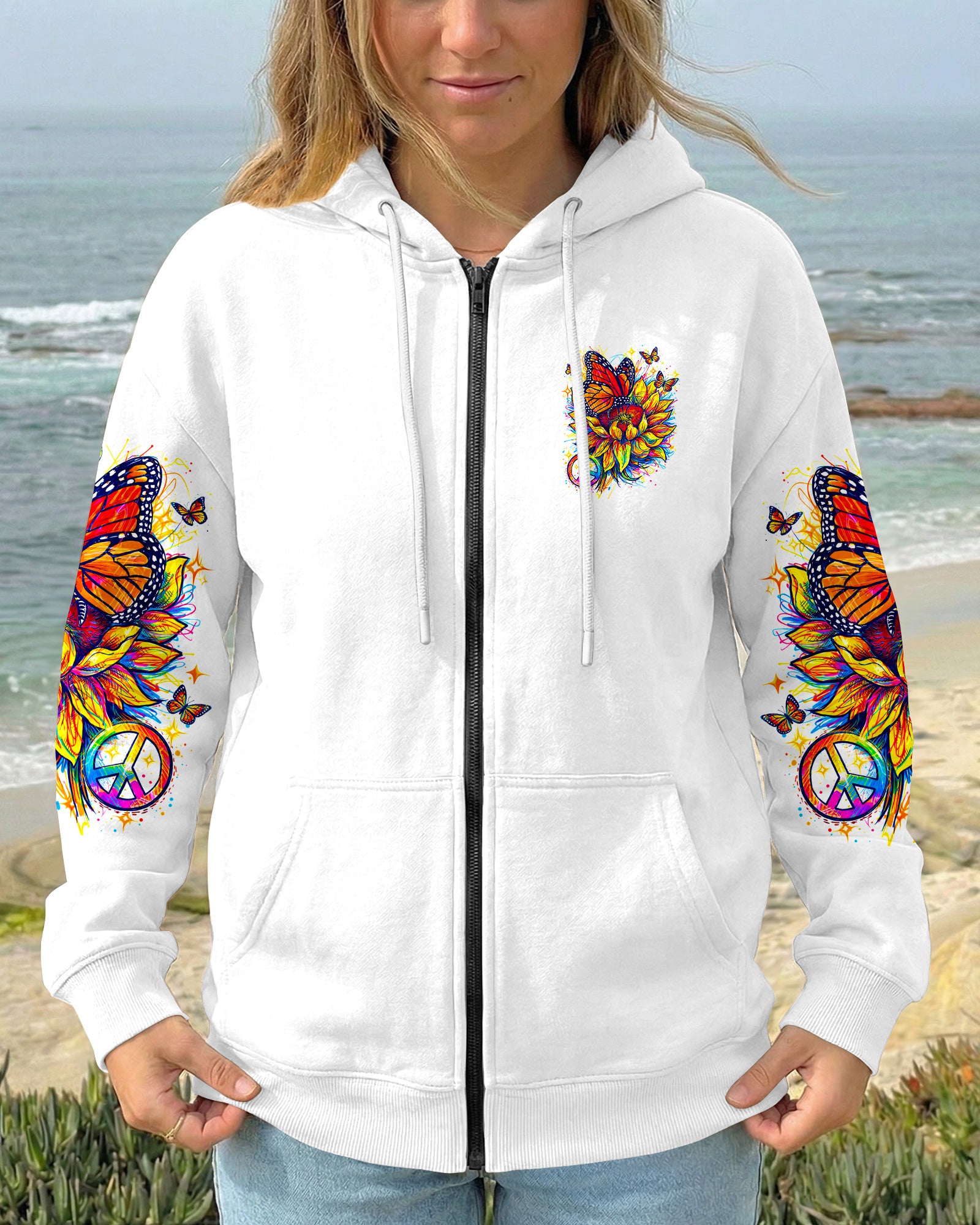 JUST BREATHE BUTTERFLY SUNFLOWER ALL OVER PRINT - TLNO270261