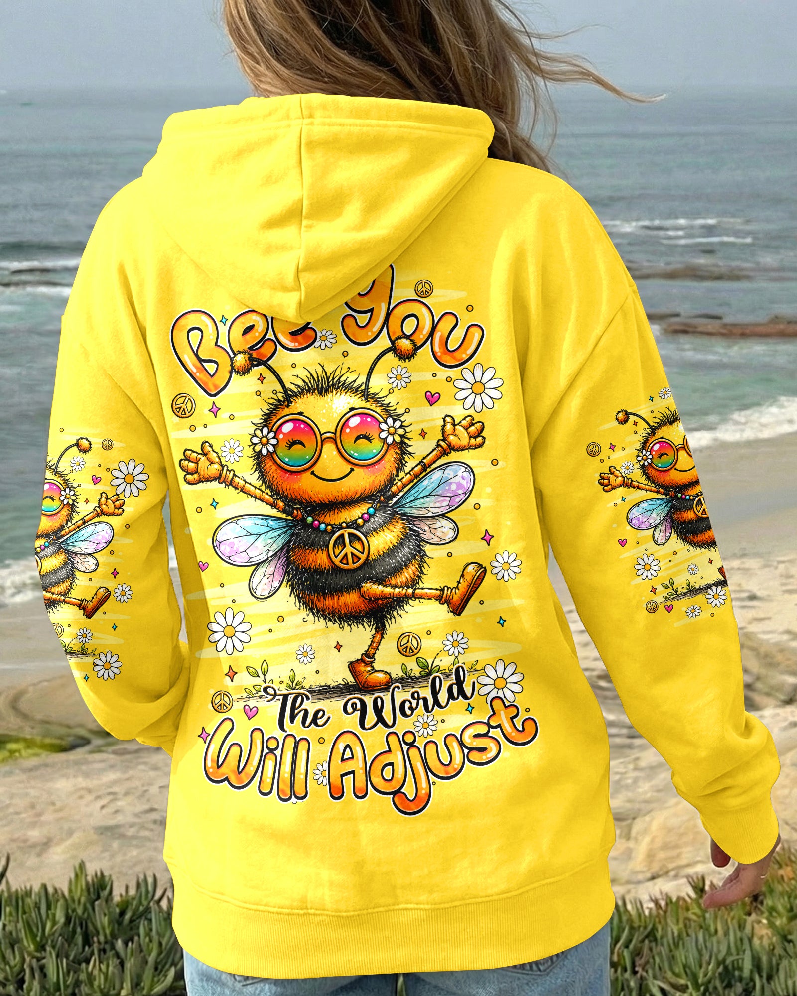 BE YOU THE WORLD WILL ADJUST BEE ALL OVER PRINT - TLHN2407261
