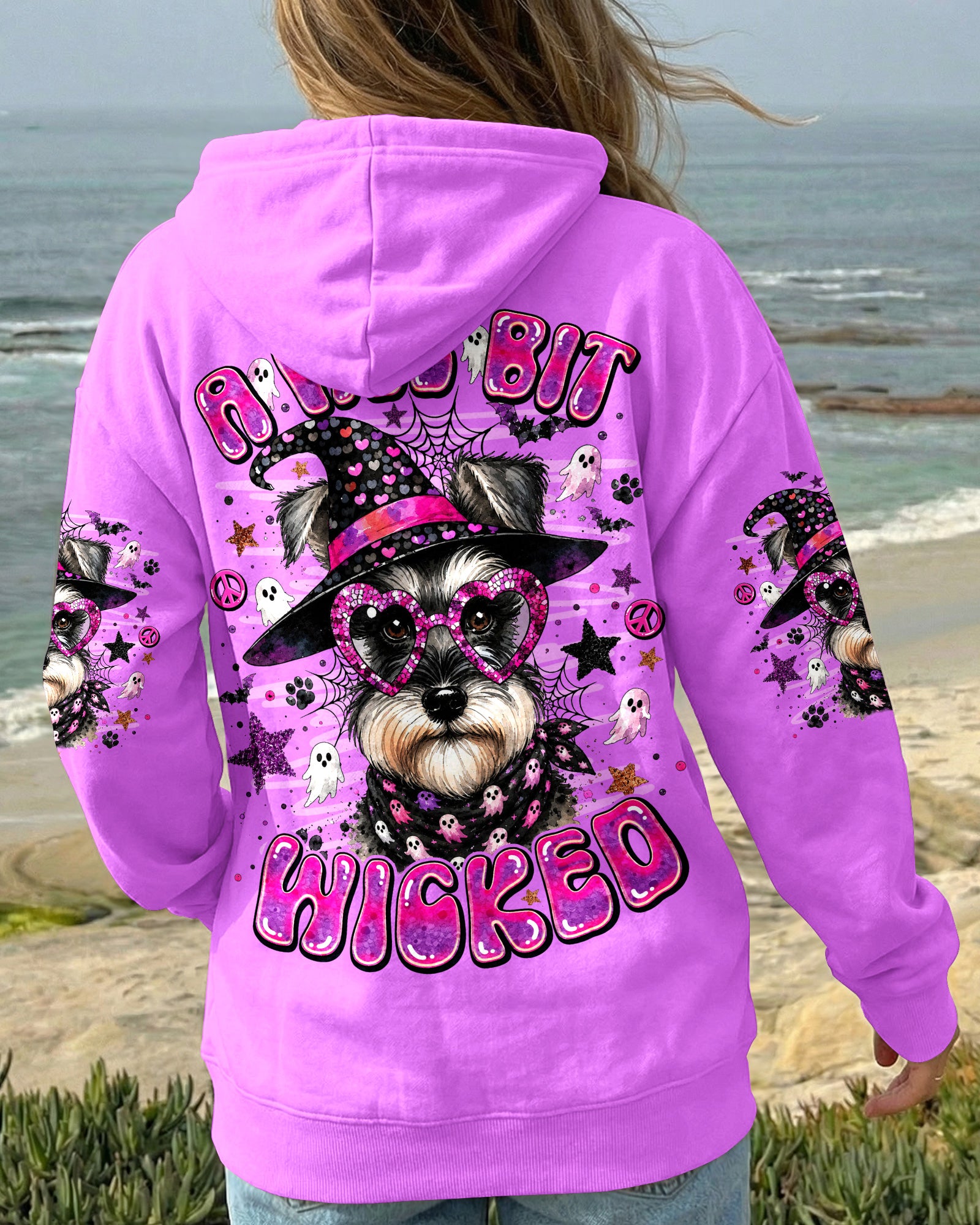 A WEE BIT WICKED WITCH SCHNAUZER DOG HALLOWEEN ALL OVER PRINT - TLNO1707262