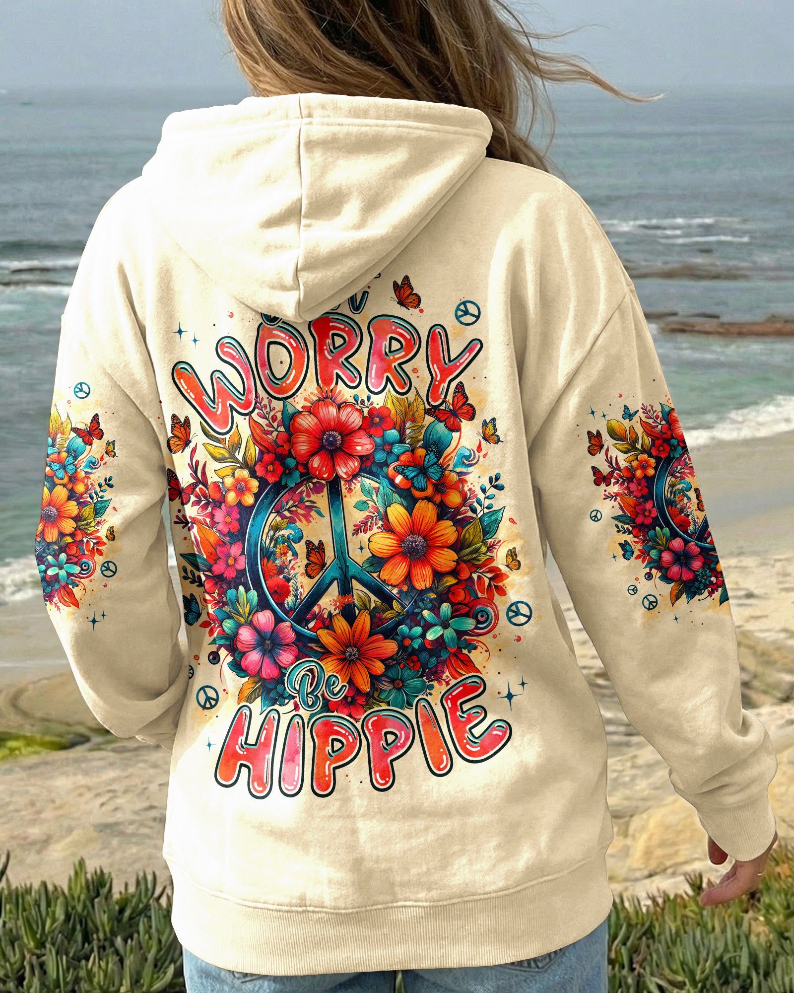 DON'T WORRY BE HIPPIE FLOWERS ALL OVER PRINT - TYPQ1404261