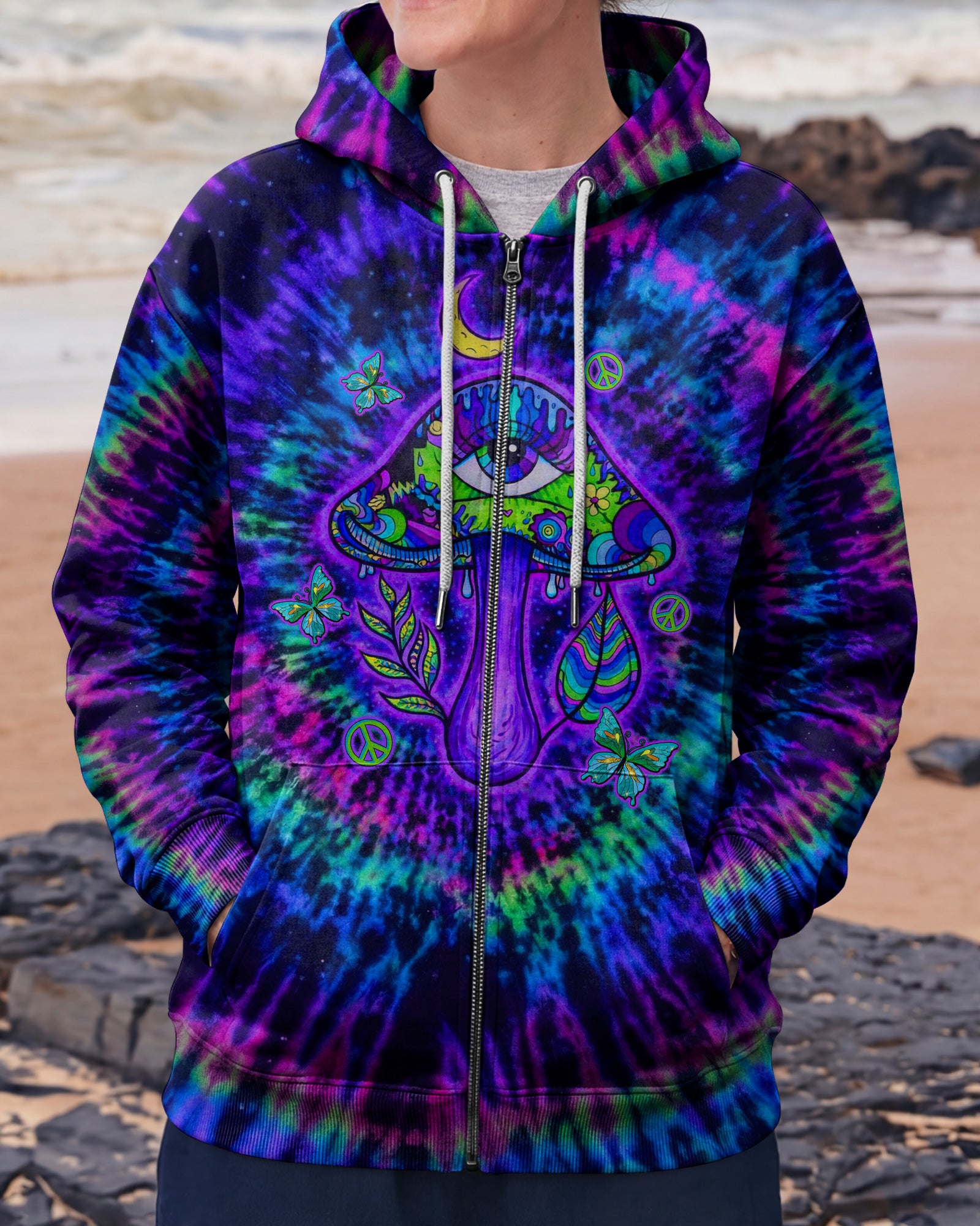 EAT MUSHROOMS SEE THE UNIVERSE SWIRL ALL OVER PRINT  - TLTW0904262