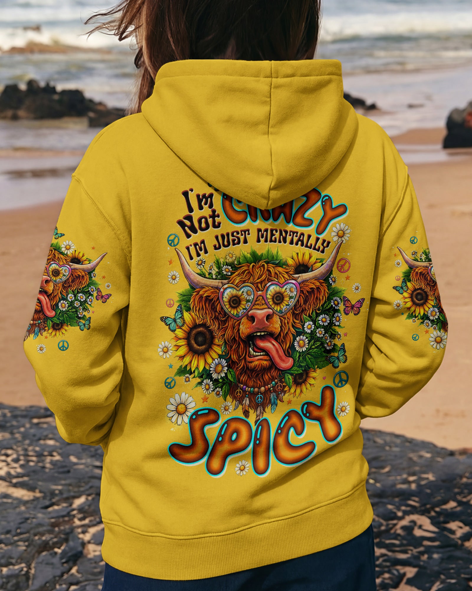 I'M NOT CRAZY HIGHLAND COW ALL OVER PRINT - TLTW2907264
