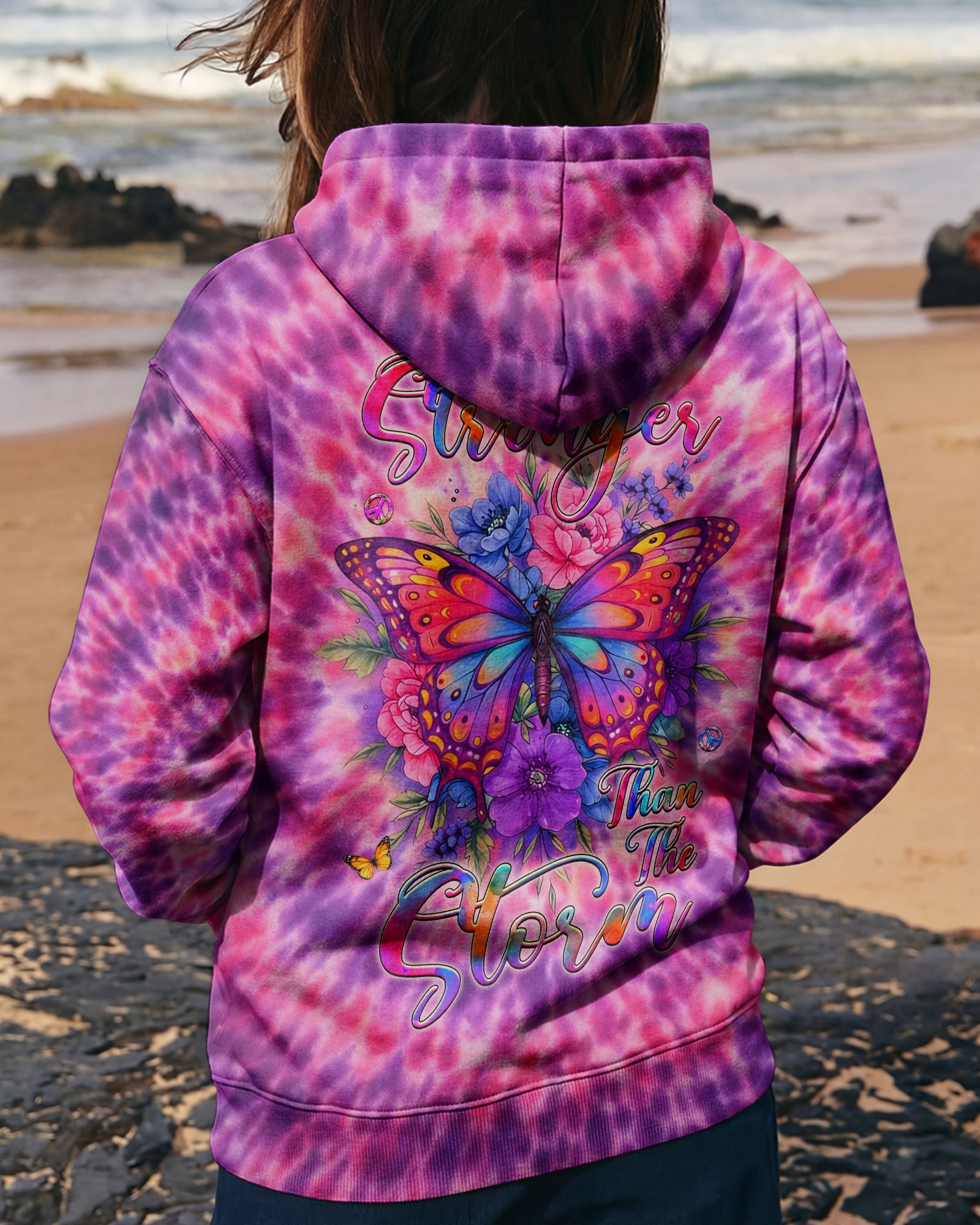 STRONGER THAN THE STORM BUTTERFLY SWIRL ALL OVER PRINT  - TLHG3003261