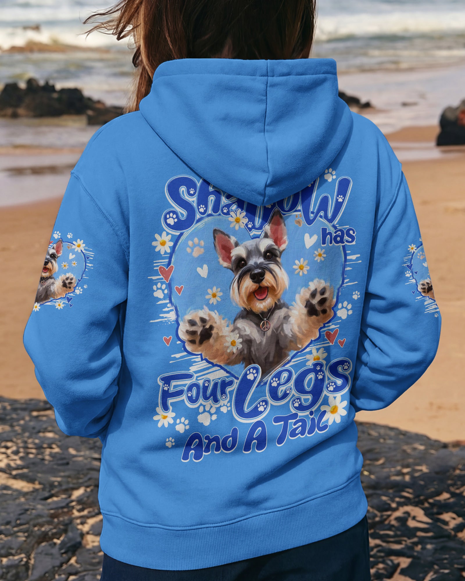 MY SHADOW HAS FOUR LEGS AND A TAIL SCHNAUZER DOG ALL OVER PRINT - TY2005261