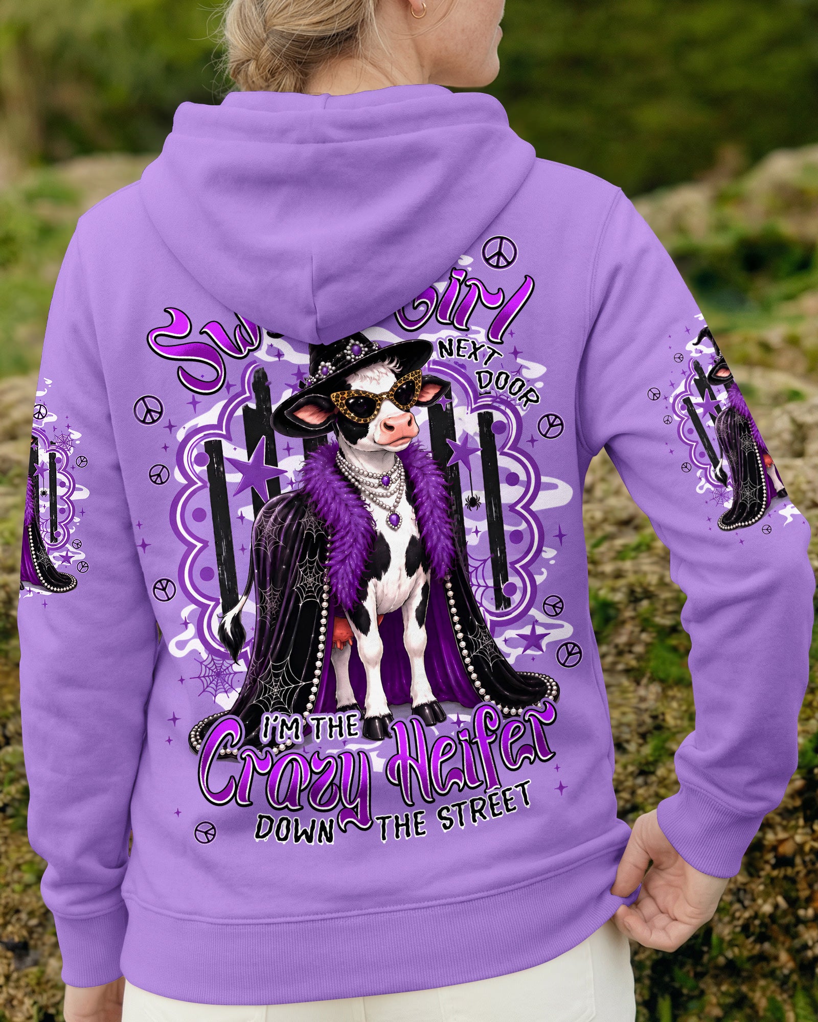 I'M THE CRAZY HEIFER HALLOWEEN COW ALL OVER PRINT - TYPQ1707262