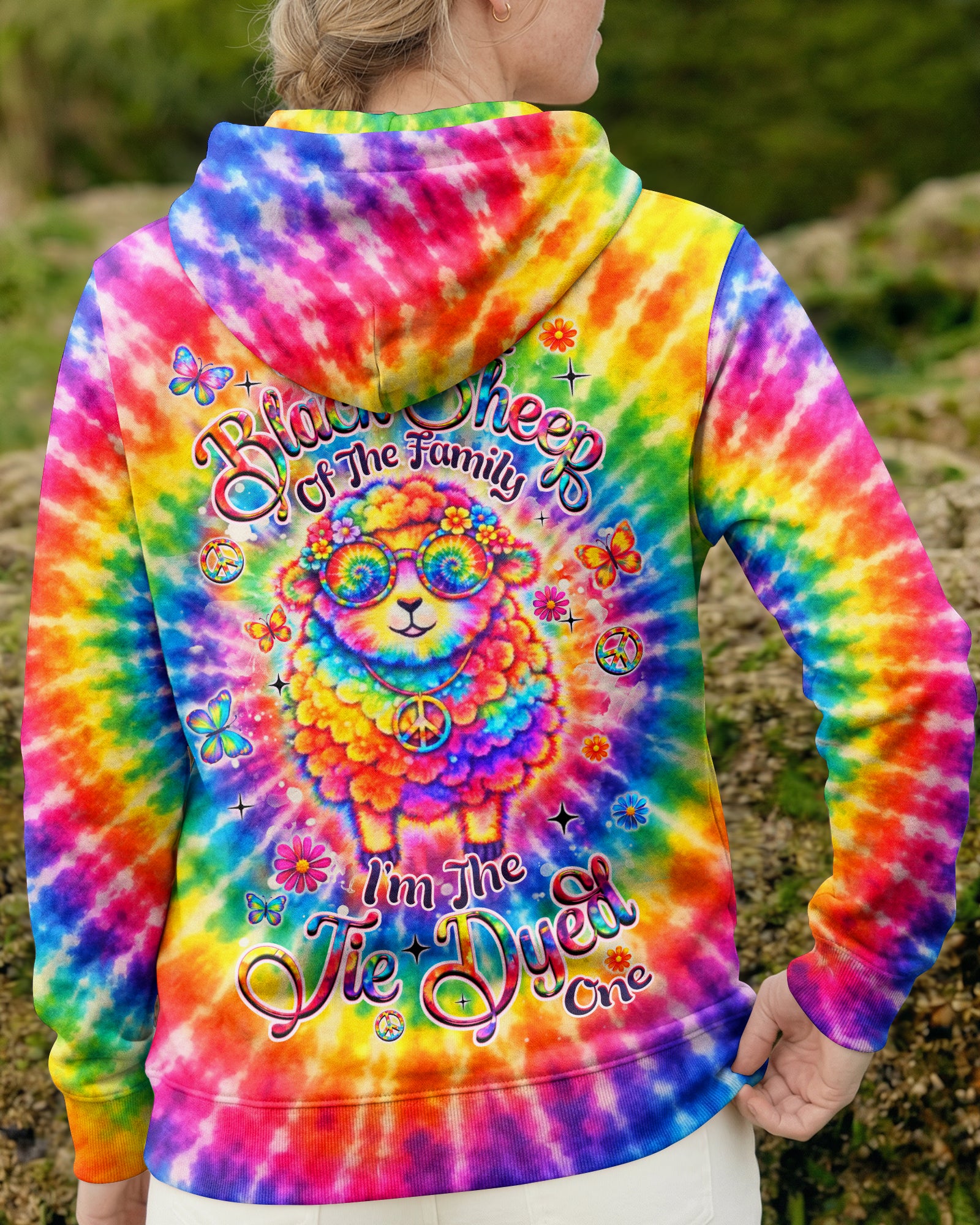 I'M NOT THE BLACK SHEEP COLORFUL SWIRL ALL OVER PRINT  - TLHN2703263