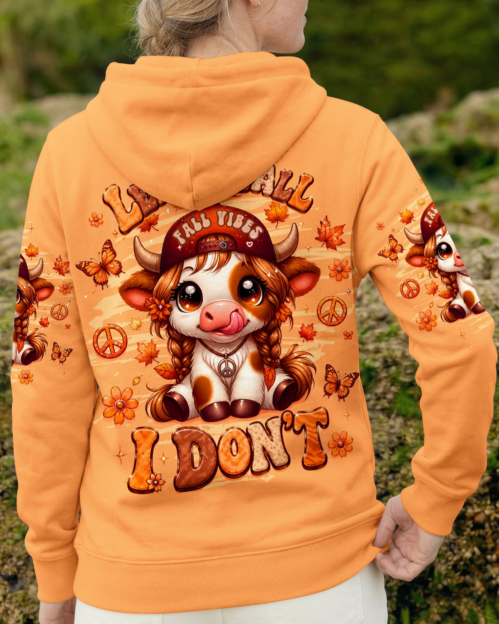 LEAVES FALL I DON'T HIGHLAND COW AUTUMN ALL OVER PRINT - TLTW2707264