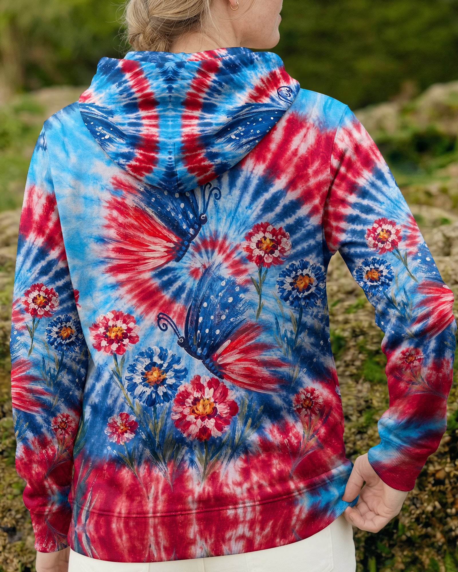 RED WHITE BLUE BUTTERFLY ALL OVER PRINT - RITD2406261