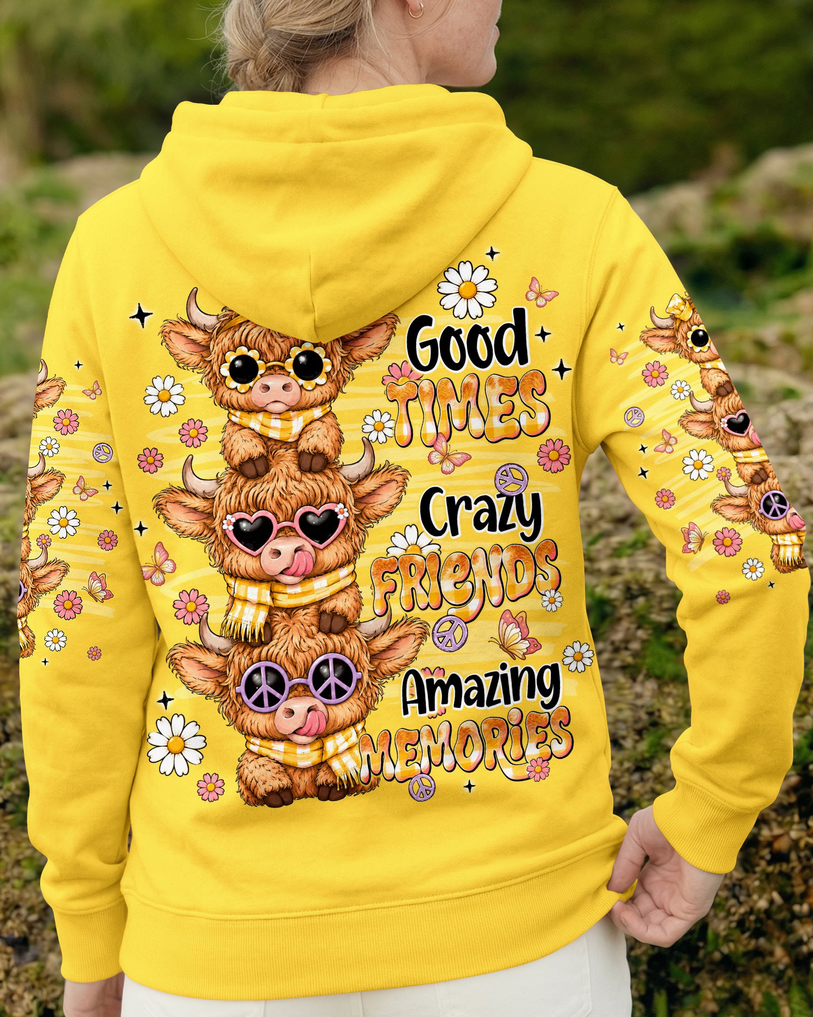 GOOD TIMES CRAZY FRIENDS HIGHLAND COW ALL OVER PRINT - TLNT0707261
