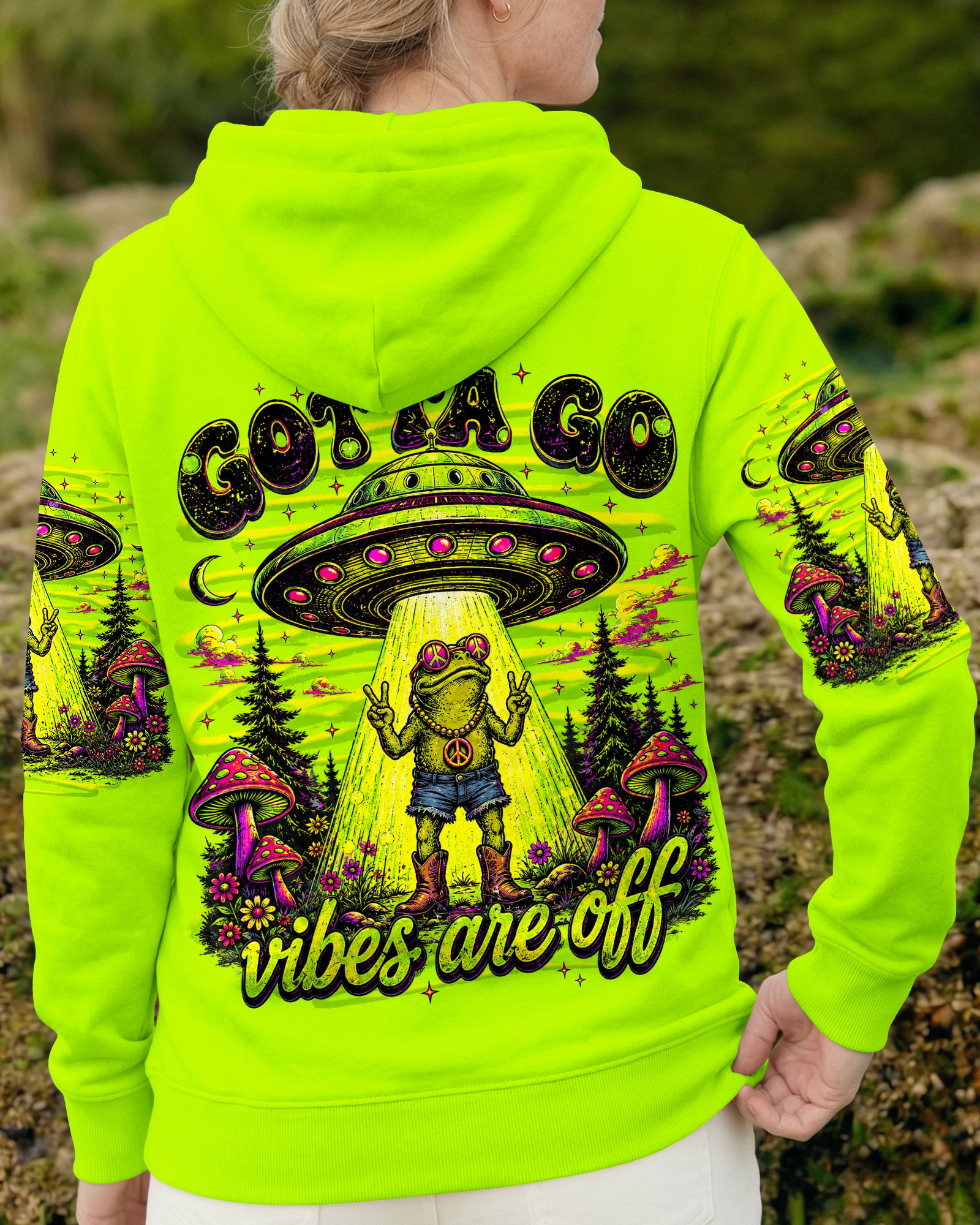 GOTTA GO VIBES ARE OFF FROG ALL OVER PRINT - TLNT1906261