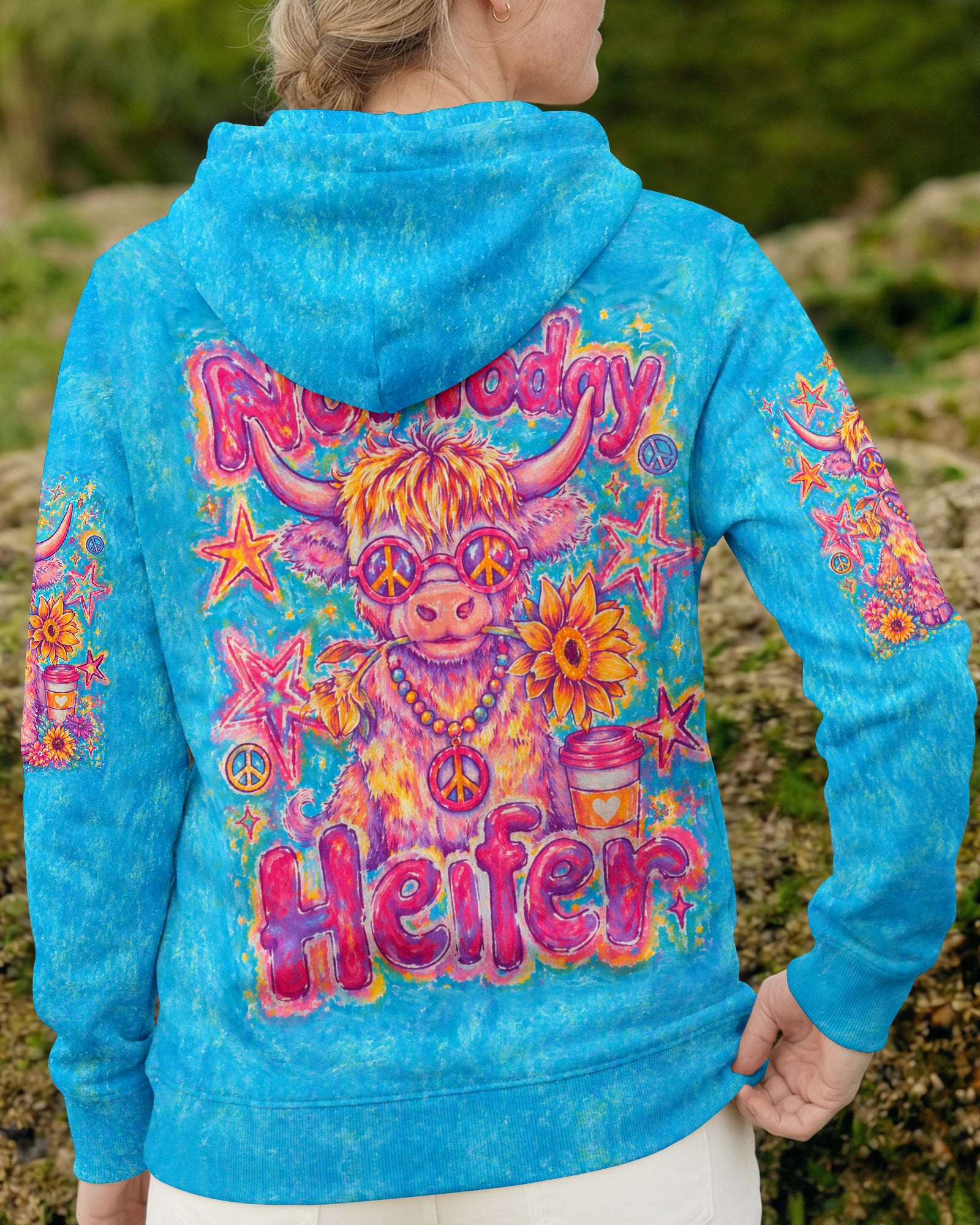 NOT TODAY HEIFER HIGHLAND COW PEACE ALL OVER PRINT - KMTM1507263