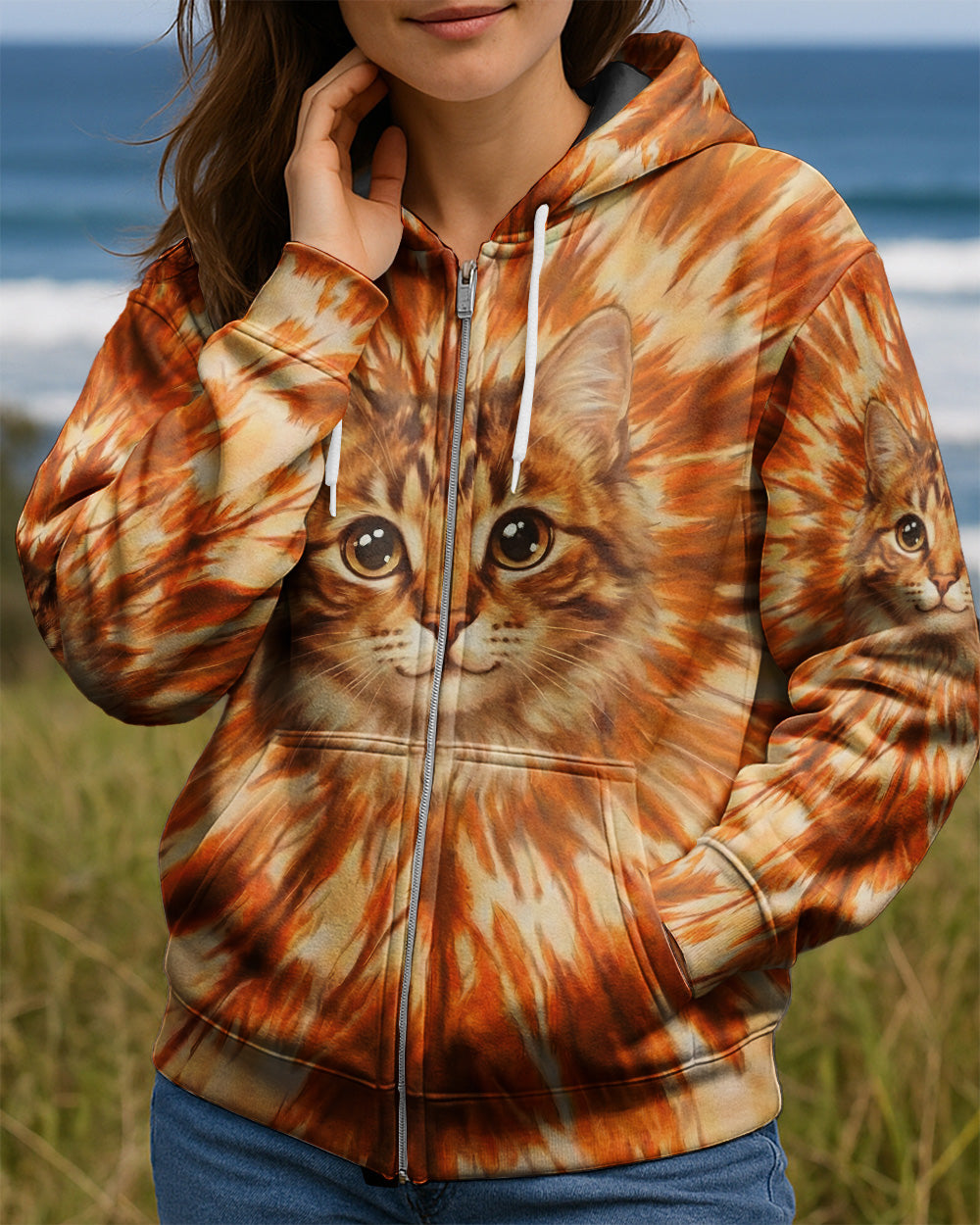ORANGE AURA CAT ALL OVER PRINT - TYPQ2602262