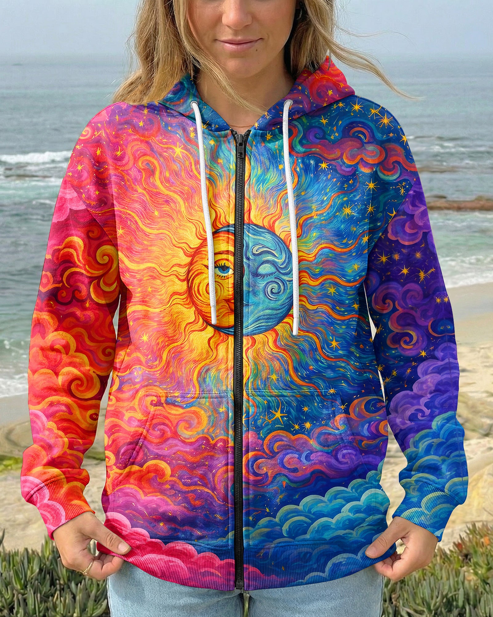 HIPPIE SUN MOON ART ALL OVER PRINT - TLNO2602261
