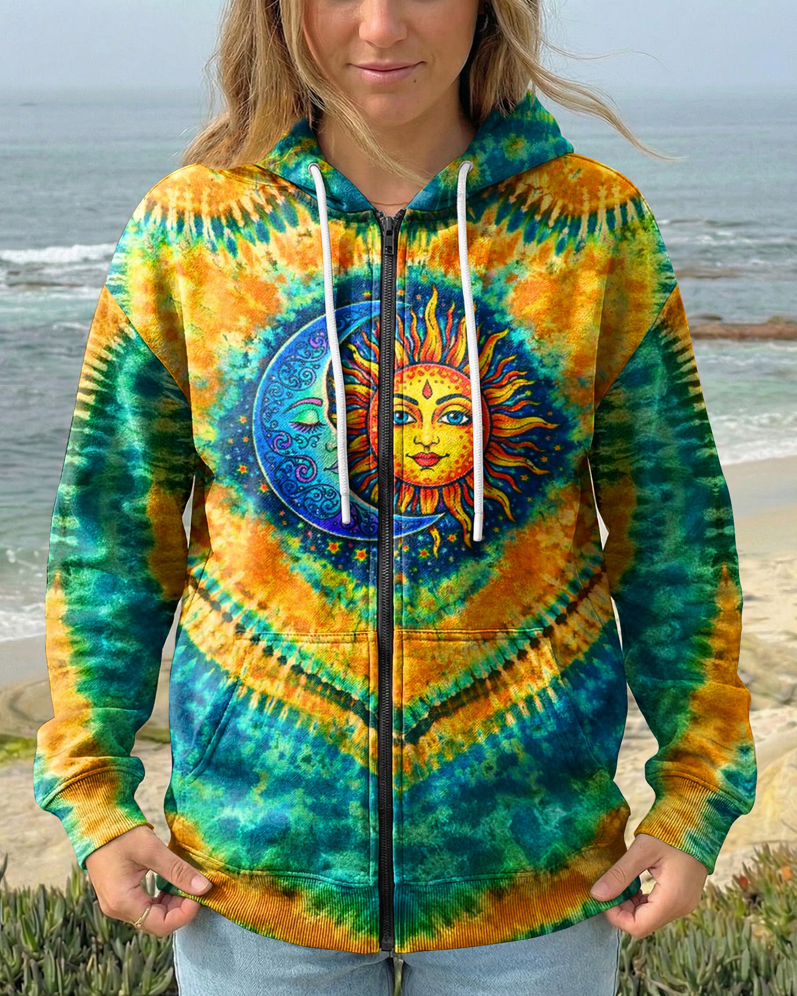 HIPPIE SUN & MOON  SWIRL ALL OVER PRINT - TLTW0203262