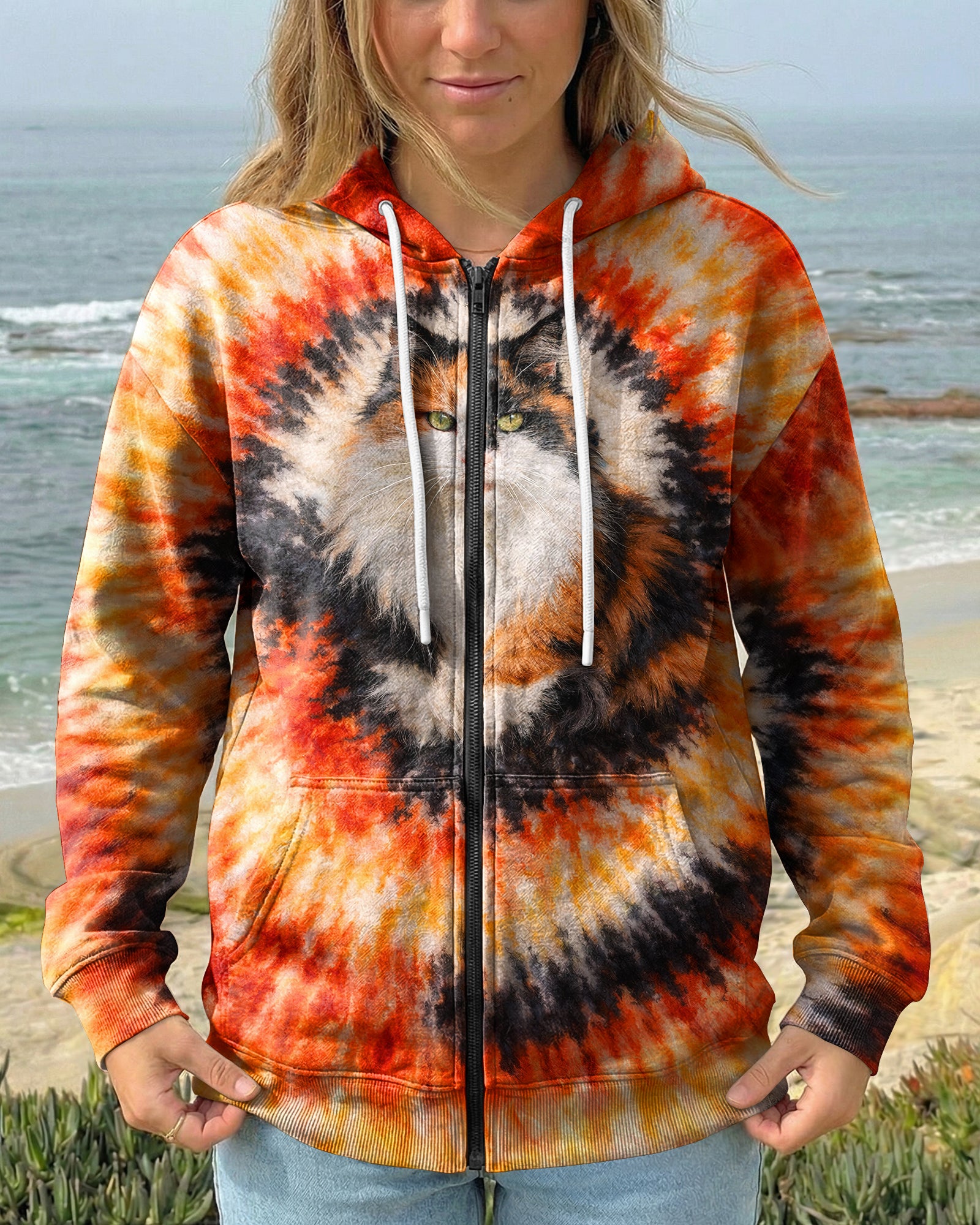 CALICO CAT ORANGE SWIRL ALL OVER PRINT   - TLNT0903262