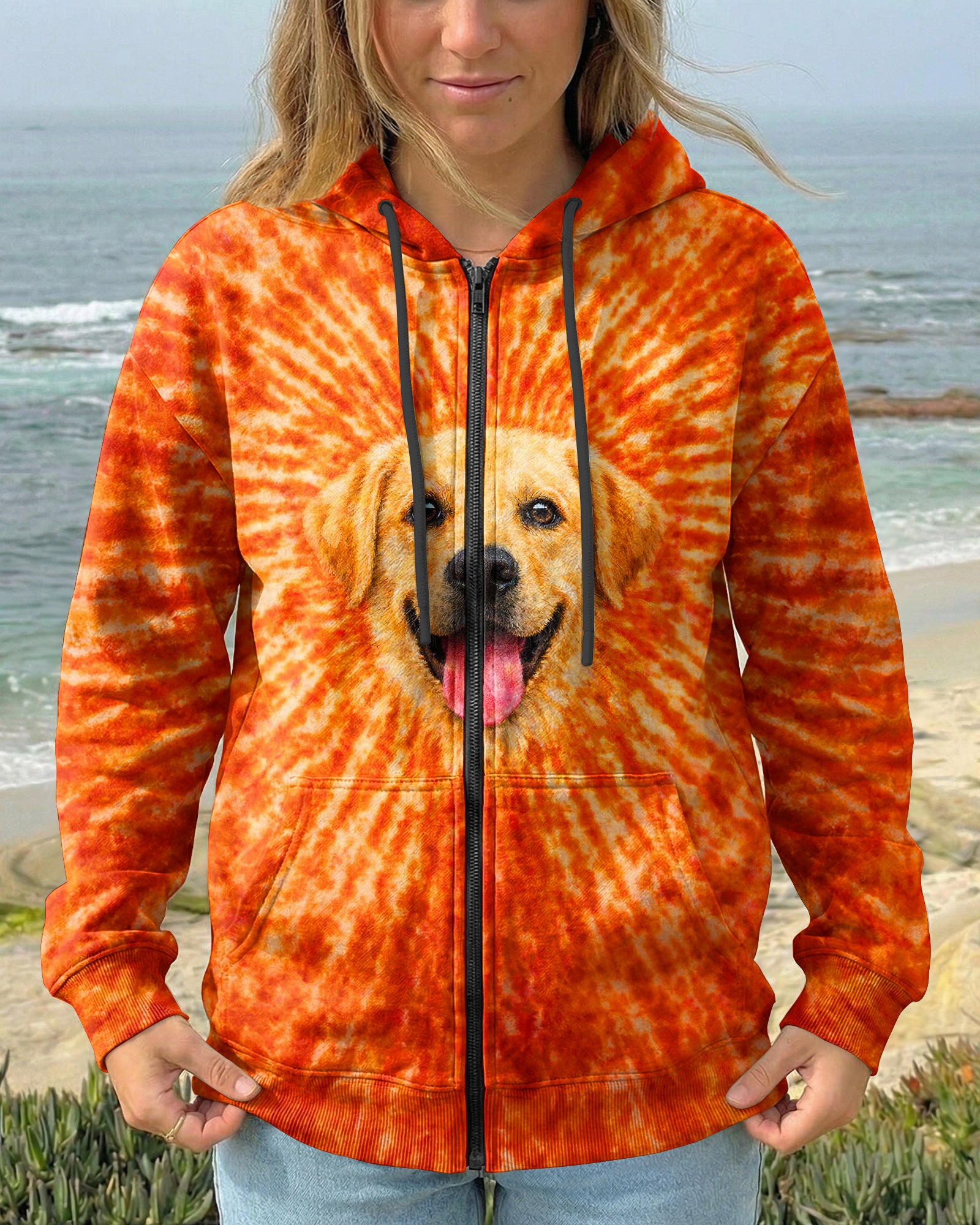 LABRADOR RETRIEVER  DOG ORANGE SWIRL ALL OVER PRINT   - TLNT0703261