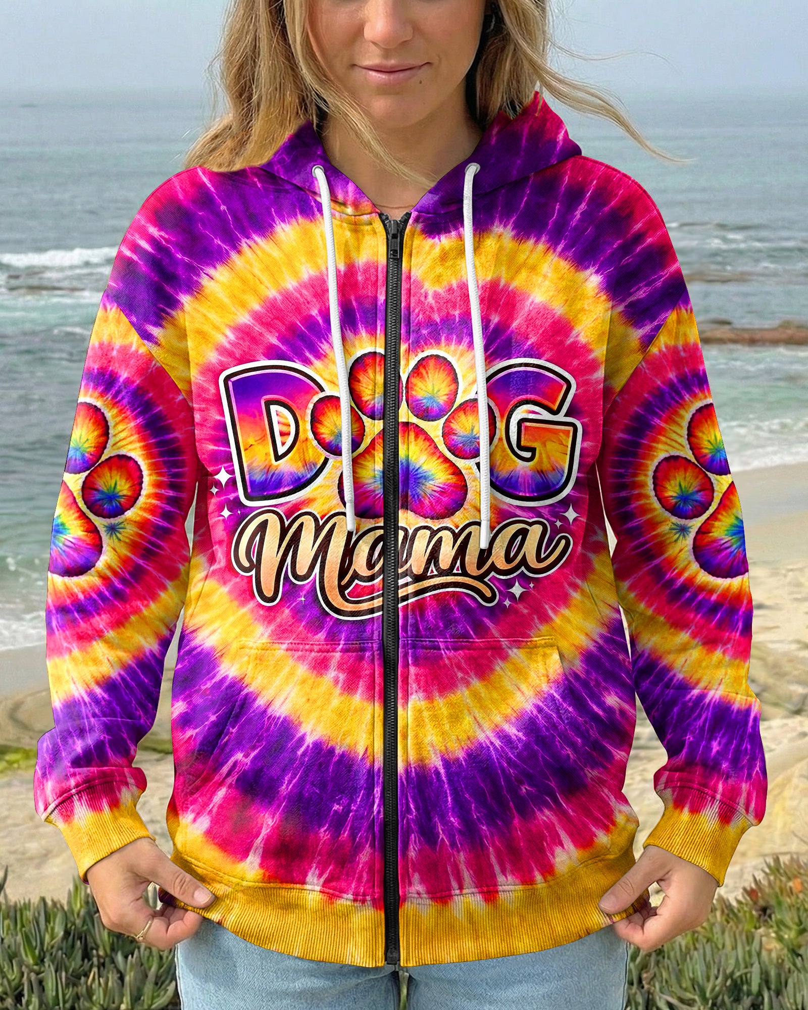 DOG MAMA PAW PRINT SWIRL ALL OVER PRINT - TLNT2702261