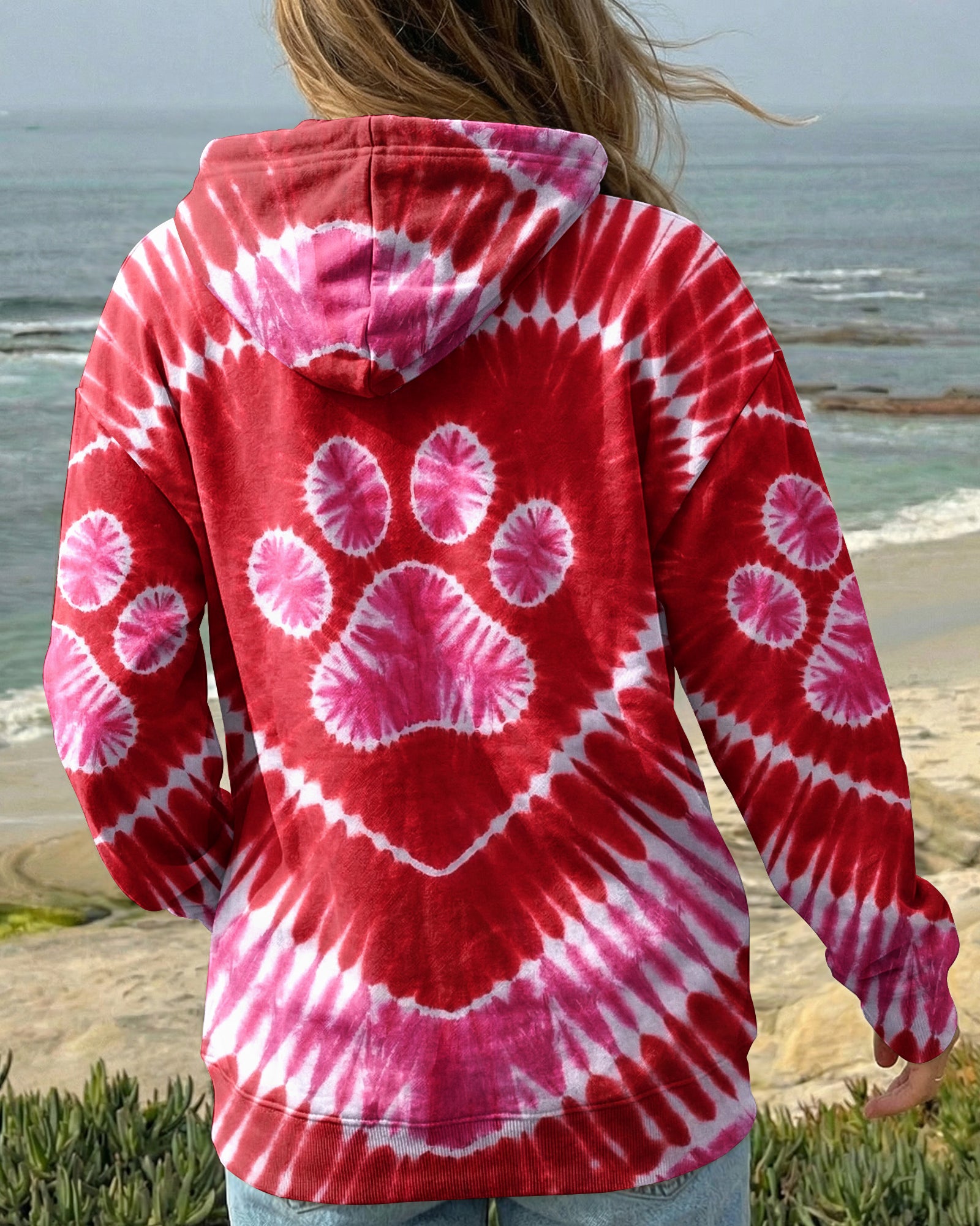 RED PINK PAW HEART ALL OVER PRINT - TYPQ0703261