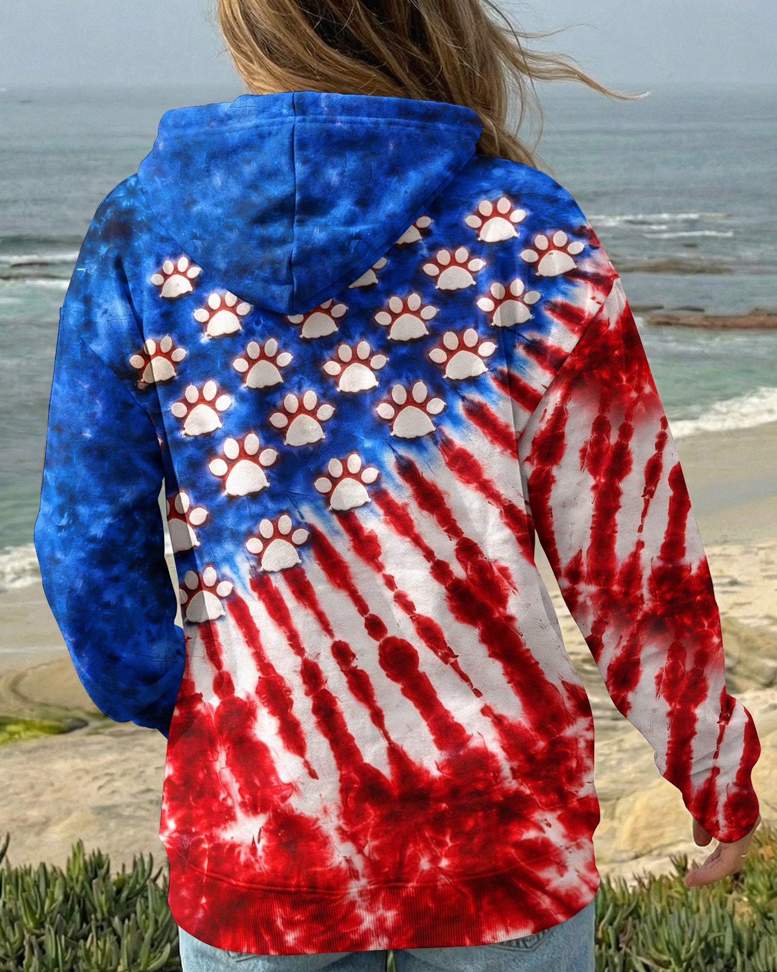 PAW PRINT RED WHITE & BLUE ALL OVER PRINT  - TLHG1803263