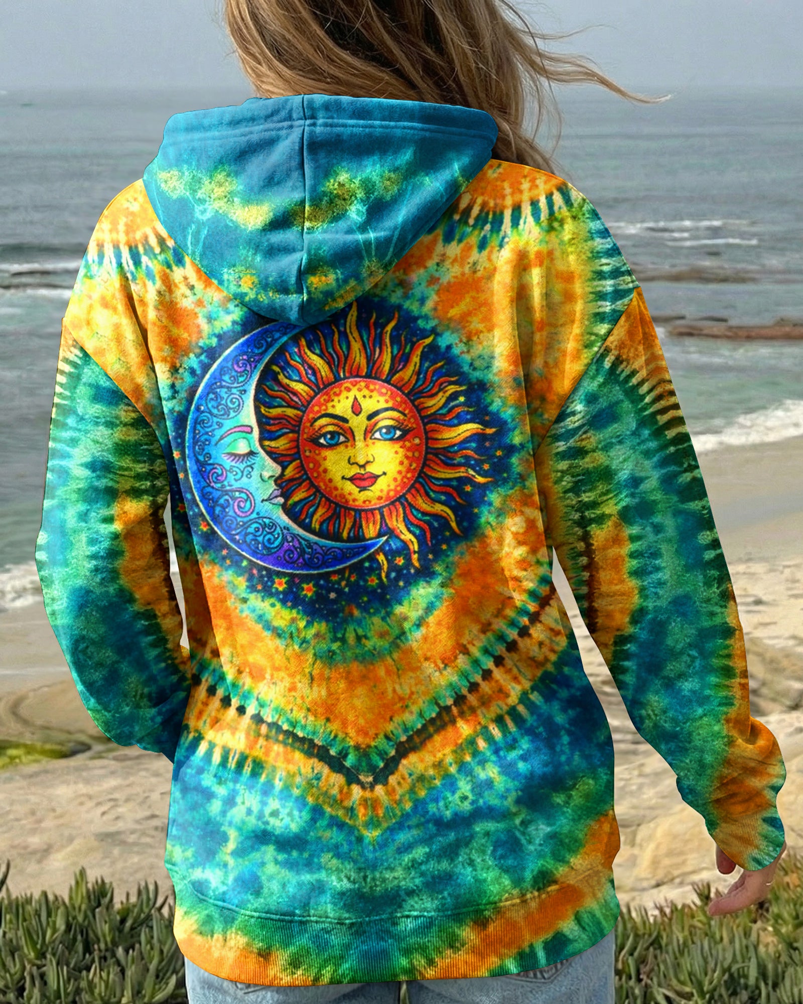 HIPPIE SUN & MOON  SWIRL ALL OVER PRINT - TLTW0203262