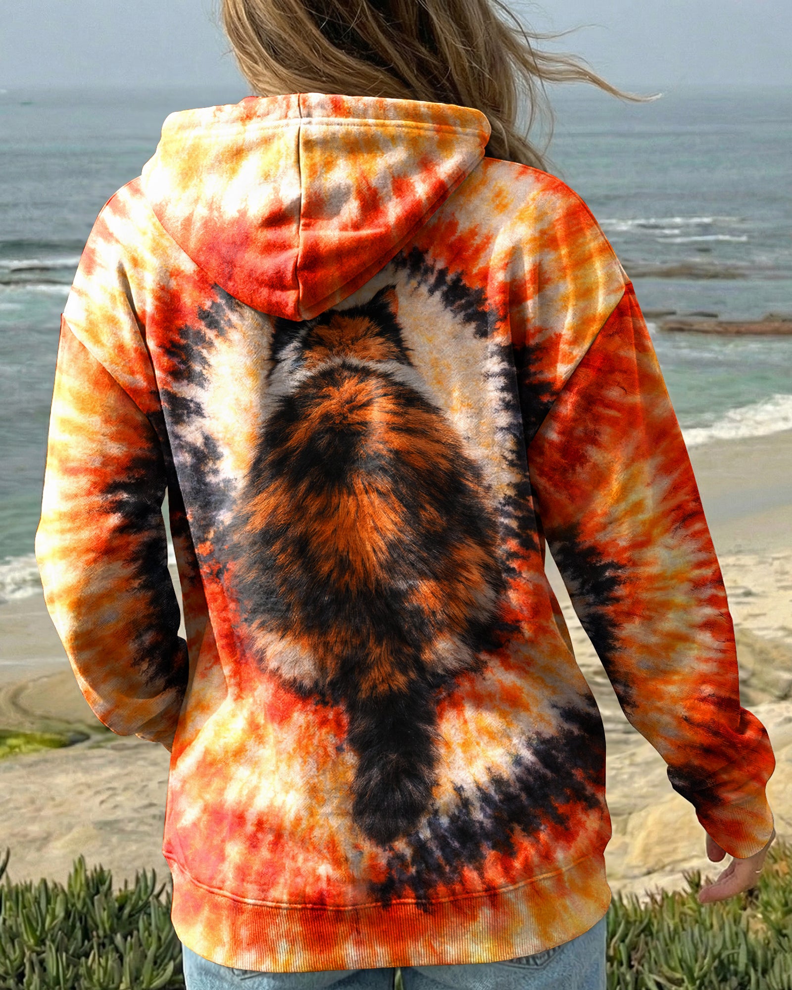 CALICO CAT ORANGE SWIRL ALL OVER PRINT   - TLNT0903262