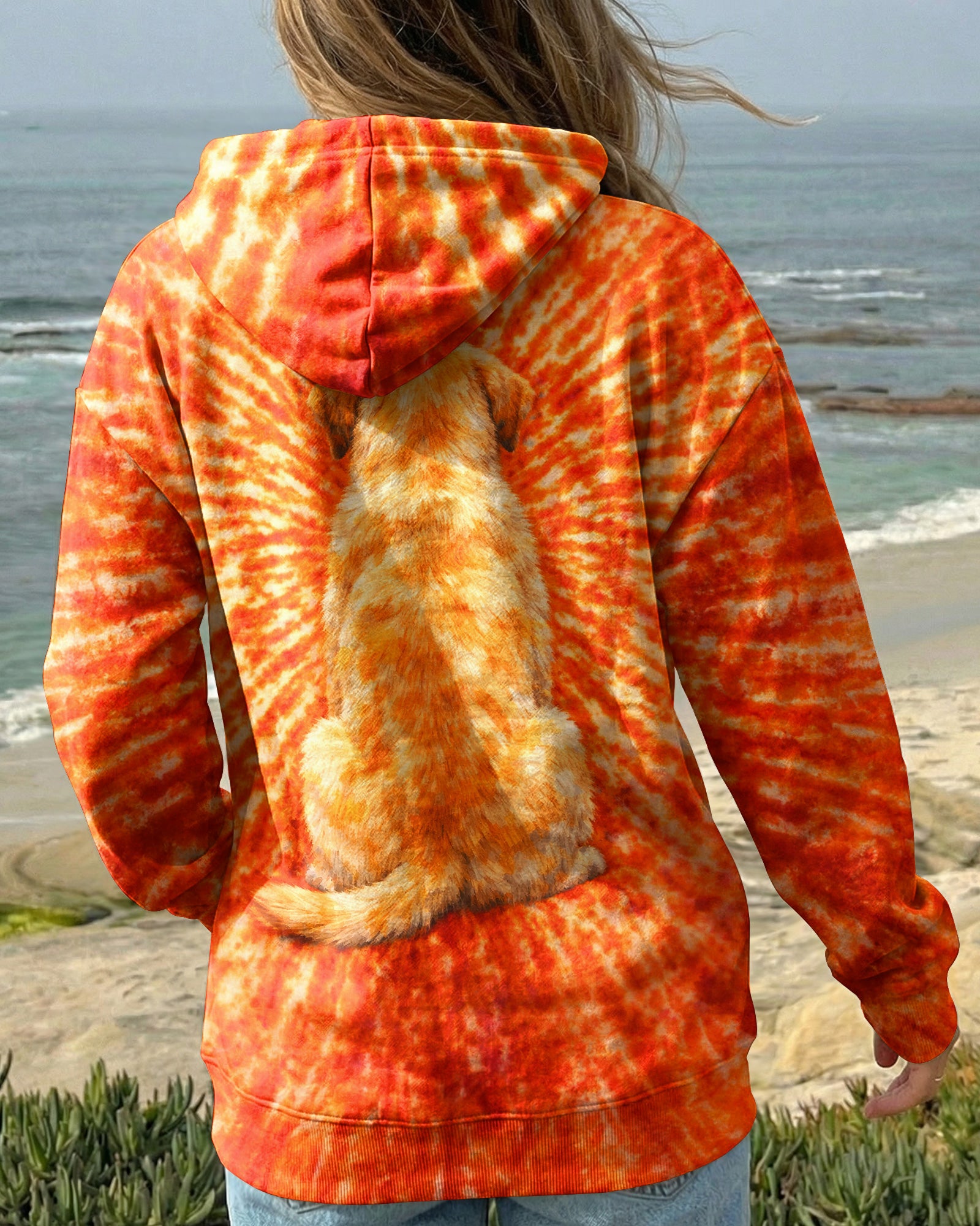 LABRADOR RETRIEVER  DOG ORANGE SWIRL ALL OVER PRINT   - TLNT0703261