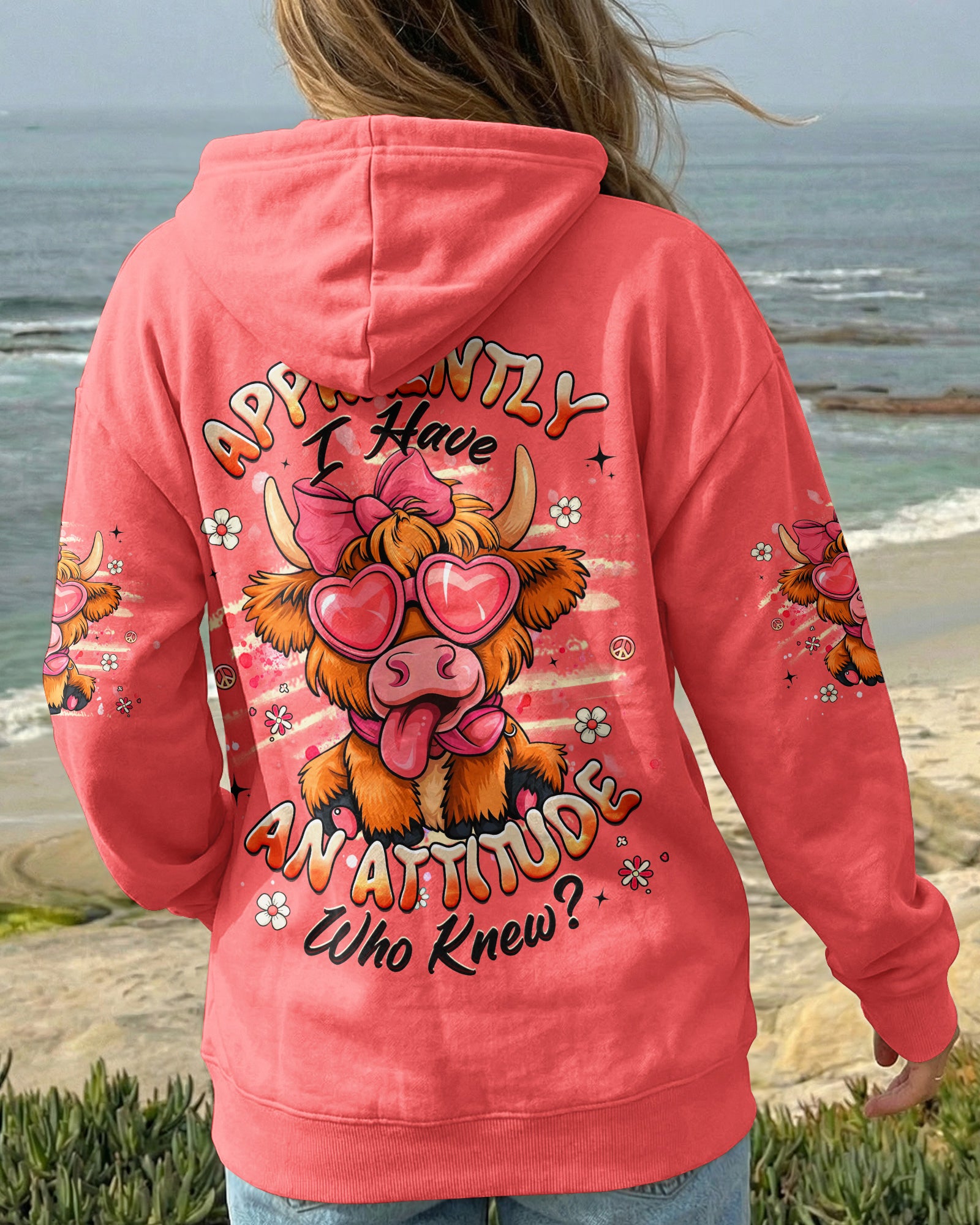APPARENTLY I HAVE AN ATTITUDE WHO KNEW COW ALL OVER PRINT - TLHG0603262