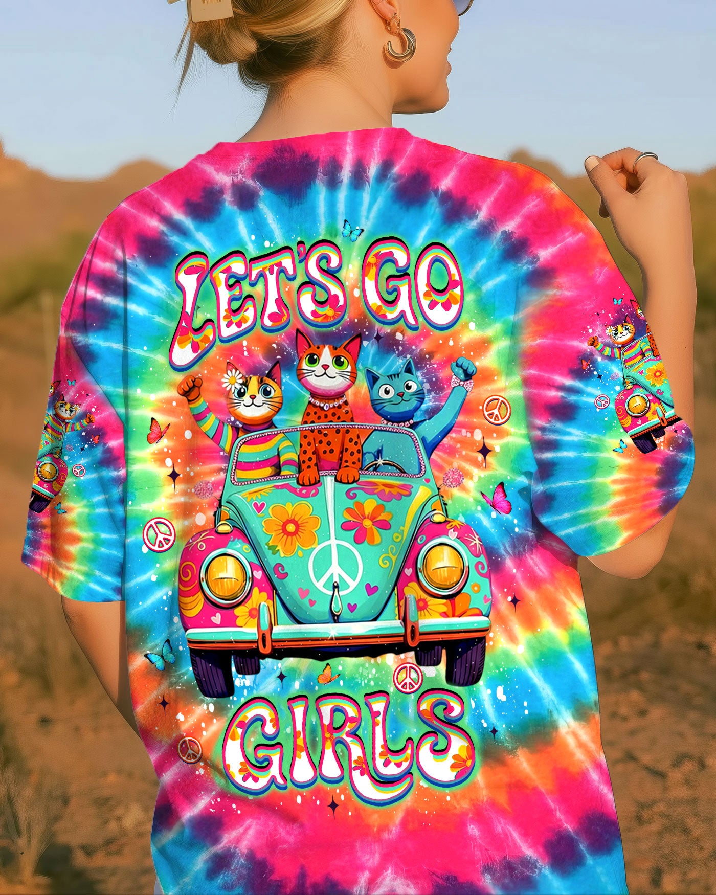 LET'S GO GIRLS CAT ALL OVER PRINT - YHLT0402262