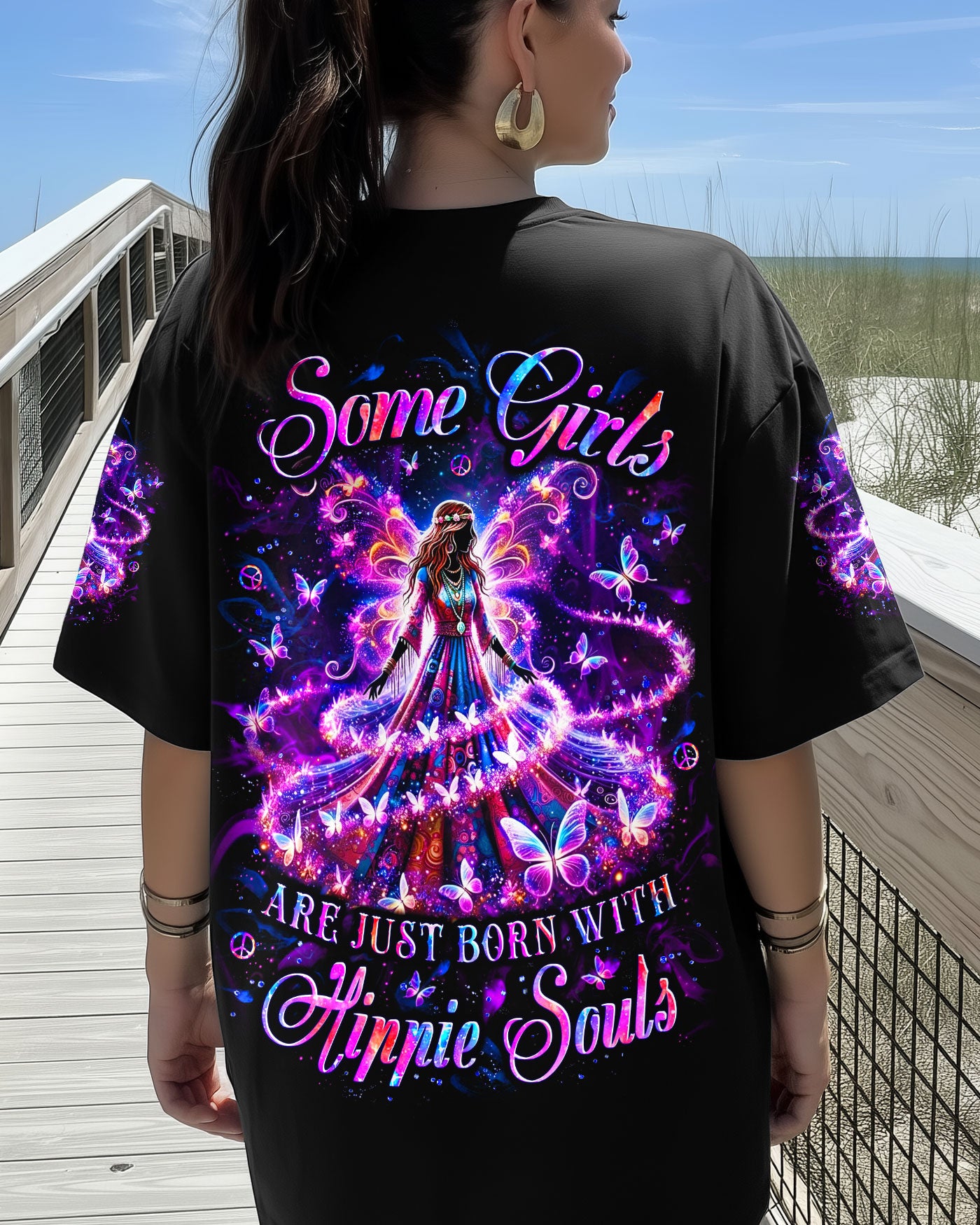 SOME GIRLS ARE JUST BORN WITH HIPPIE SOULS ALL OVER PRINT - YHLT1911251
