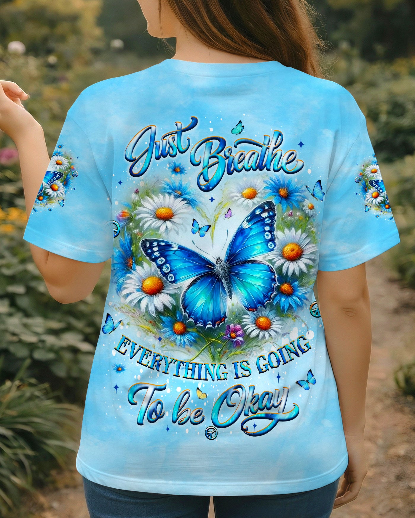 JUST BREATHE BUTTERFLY ALL OVER PRINT - YHLT3001262