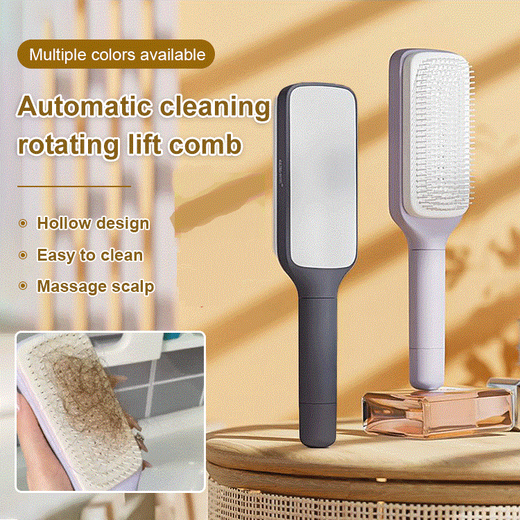 🔥Last Day Sale ⏰💇‍♀️✨Automatic Self-Cleaning Rotating & Liftable Hair Comb for Smooth Detangling and Styling🎁