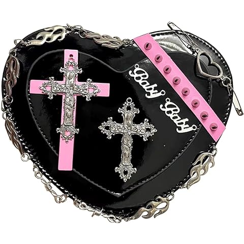 Gothic style women's bag new-heart-shaped punk style shoulder bag