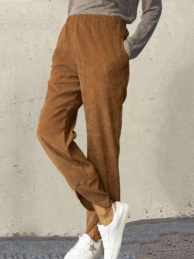 Women'S Casual Solid Color Trousers