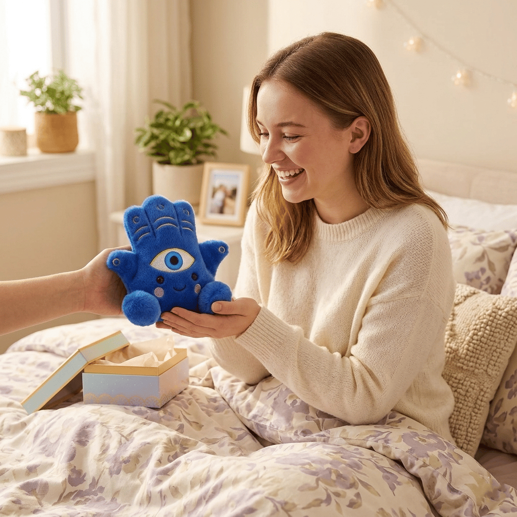 🧿 Adorable Farah Hamsa – Palm Pals Plush A Tiny Guardian Full of Magic & Love 💙✨