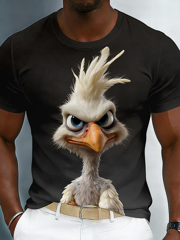 Men's Fun Bird African Art Print T-Shirt
